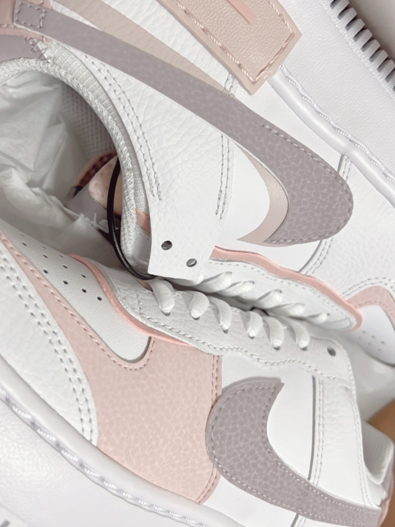 (W) Nike Air Force 1 Shadow White Pink Oxford 착용 스타일