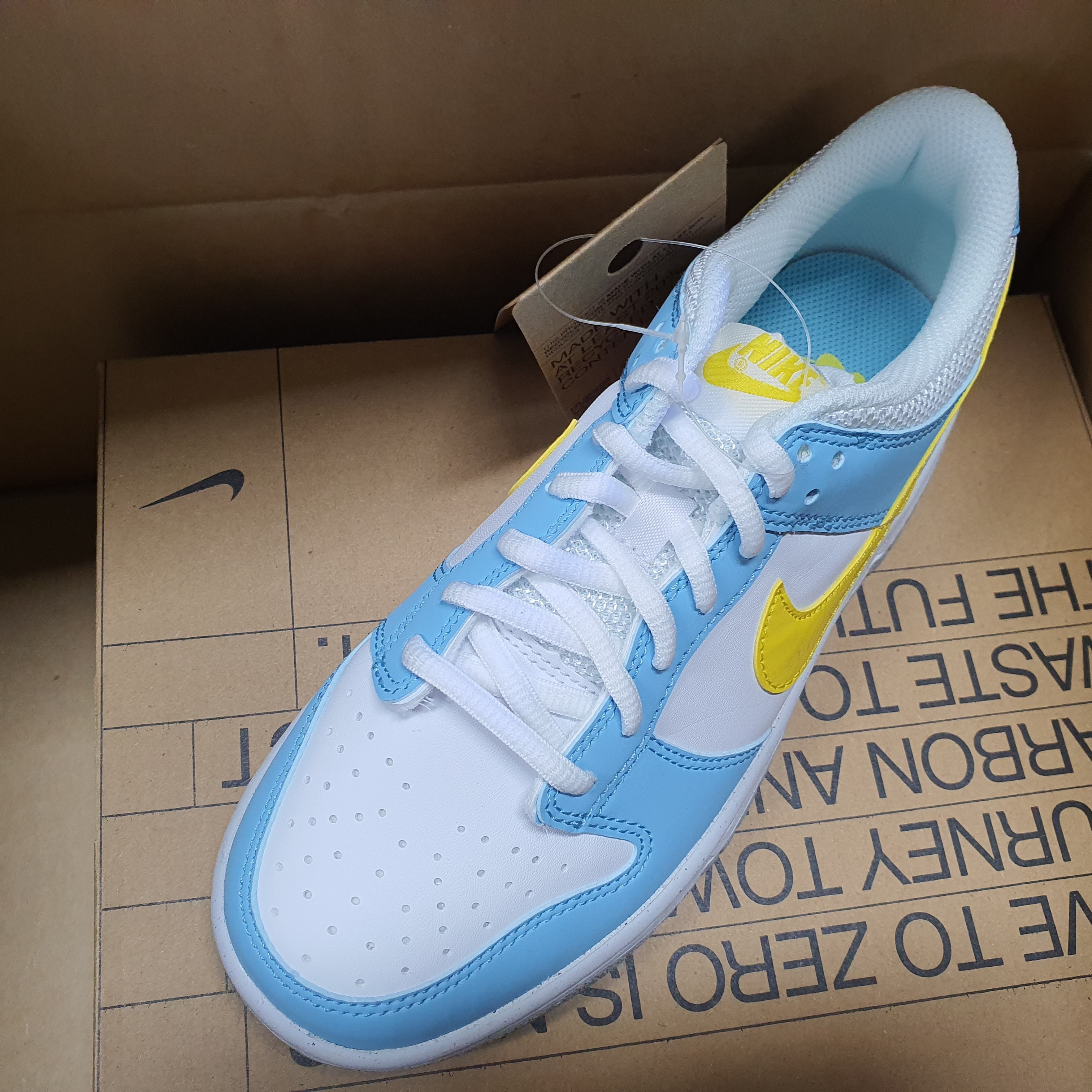 (GS) Nike Dunk Low Next Nature Blue Chill Yellow Strike 착용 스타일 - 2