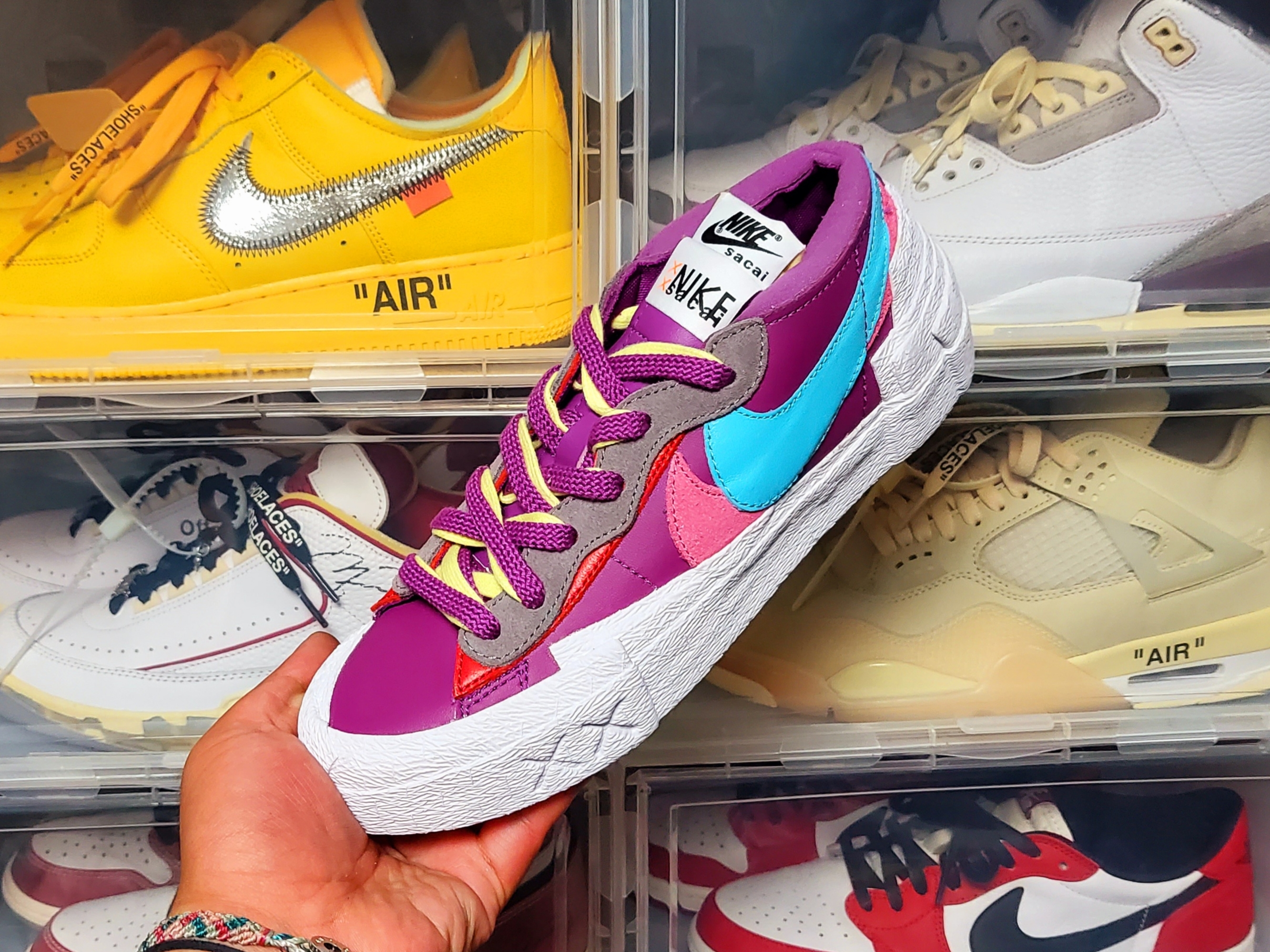 Nike x Sacai x Kaws Blazer Low Purple Dusk 착용 스타일 - 1