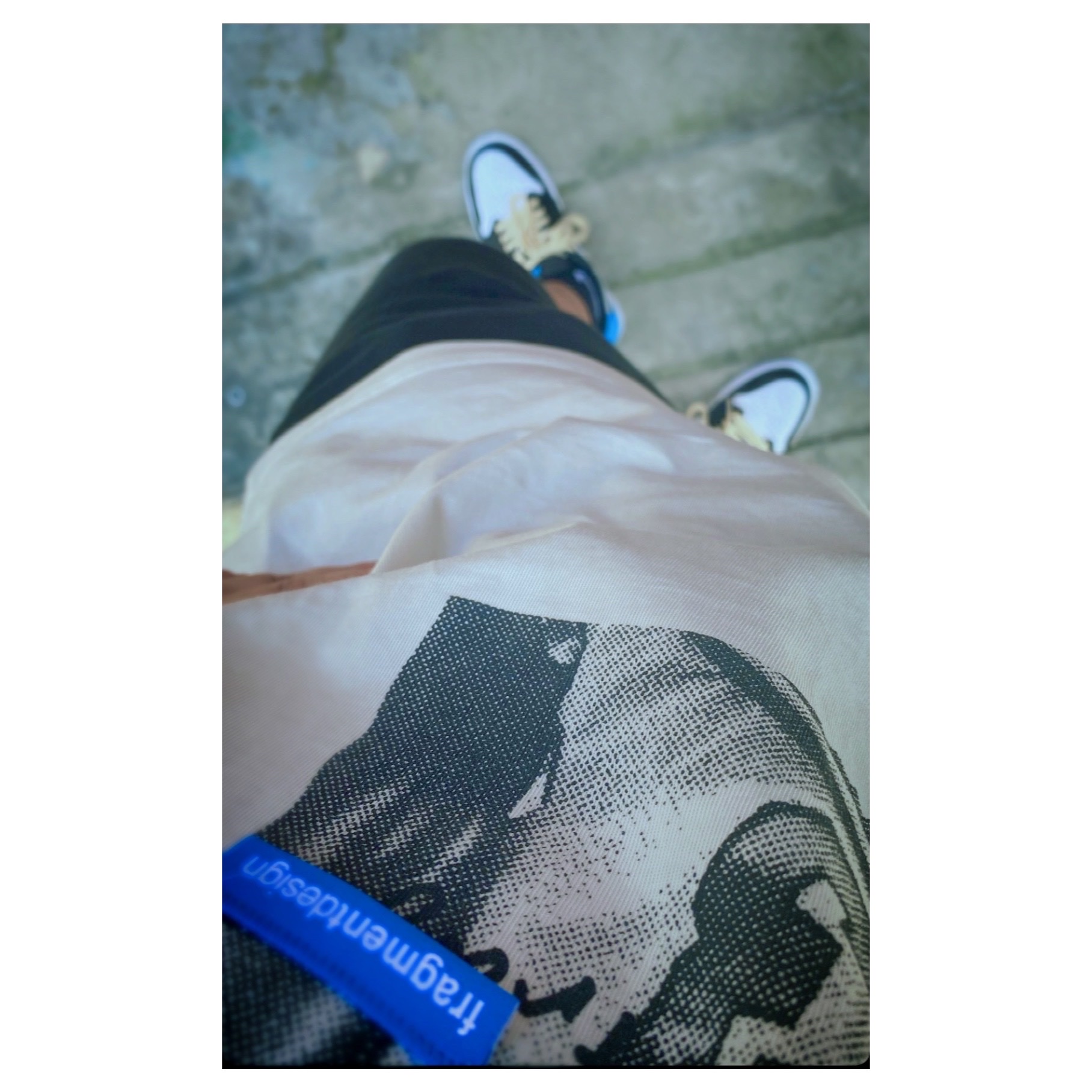 Jordan x Travis Scott x Fragment T-Shirt Sail (DJ0619-133), Essentials The Core Collection Sweatshorts Stretch Limo 착용 스타일