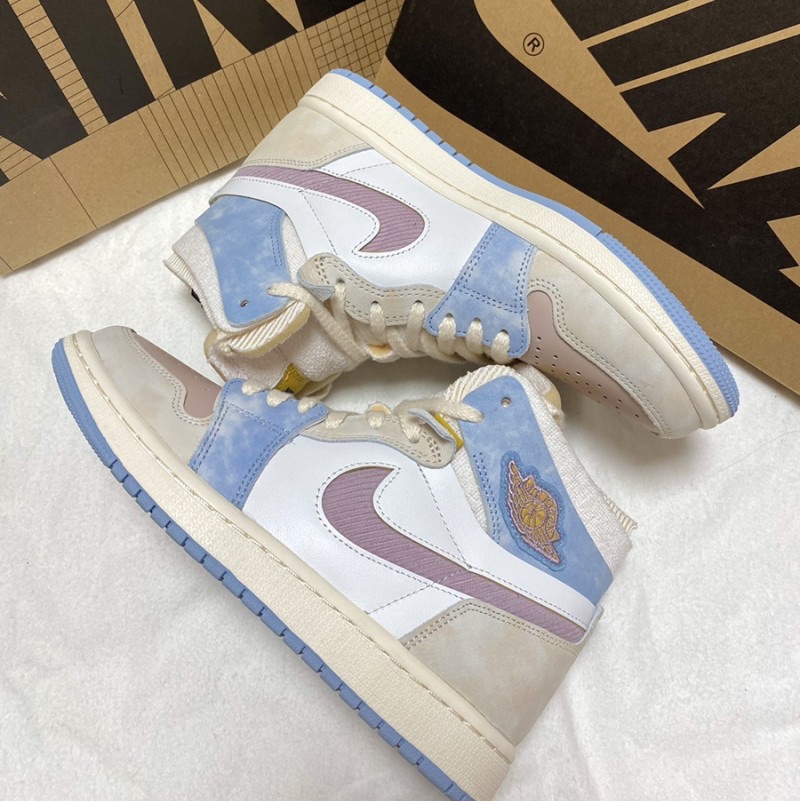 (W) Jordan 1 Zoom Air CMFT Pink Oxford Plum Fog 착용 스타일 - 1