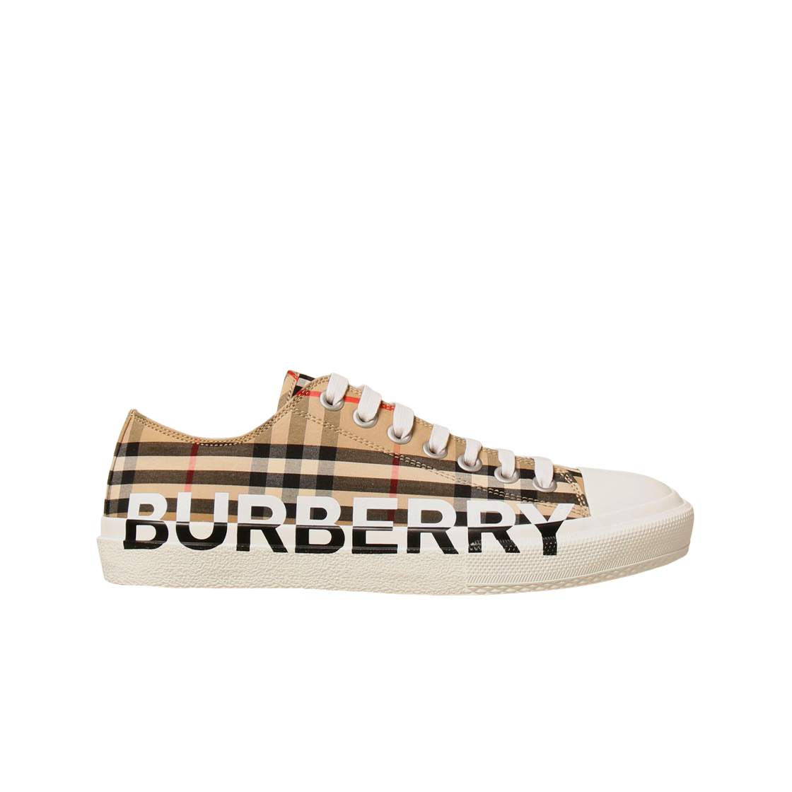 버버리 로고 프린트 빈티지 체크 코튼 스니커즈 아카이브 베이지(Burberry Logo Print Vintage Check Cotton Sneakers Archive Beige)