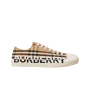 Burberry Logo Print Vintage Check Cotton Sneakers Archive Beige