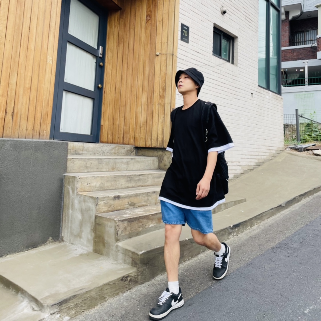 Nike x Comme des Garcons Shirt x Supreme Air Force 1 Low 2018 착용 스타일