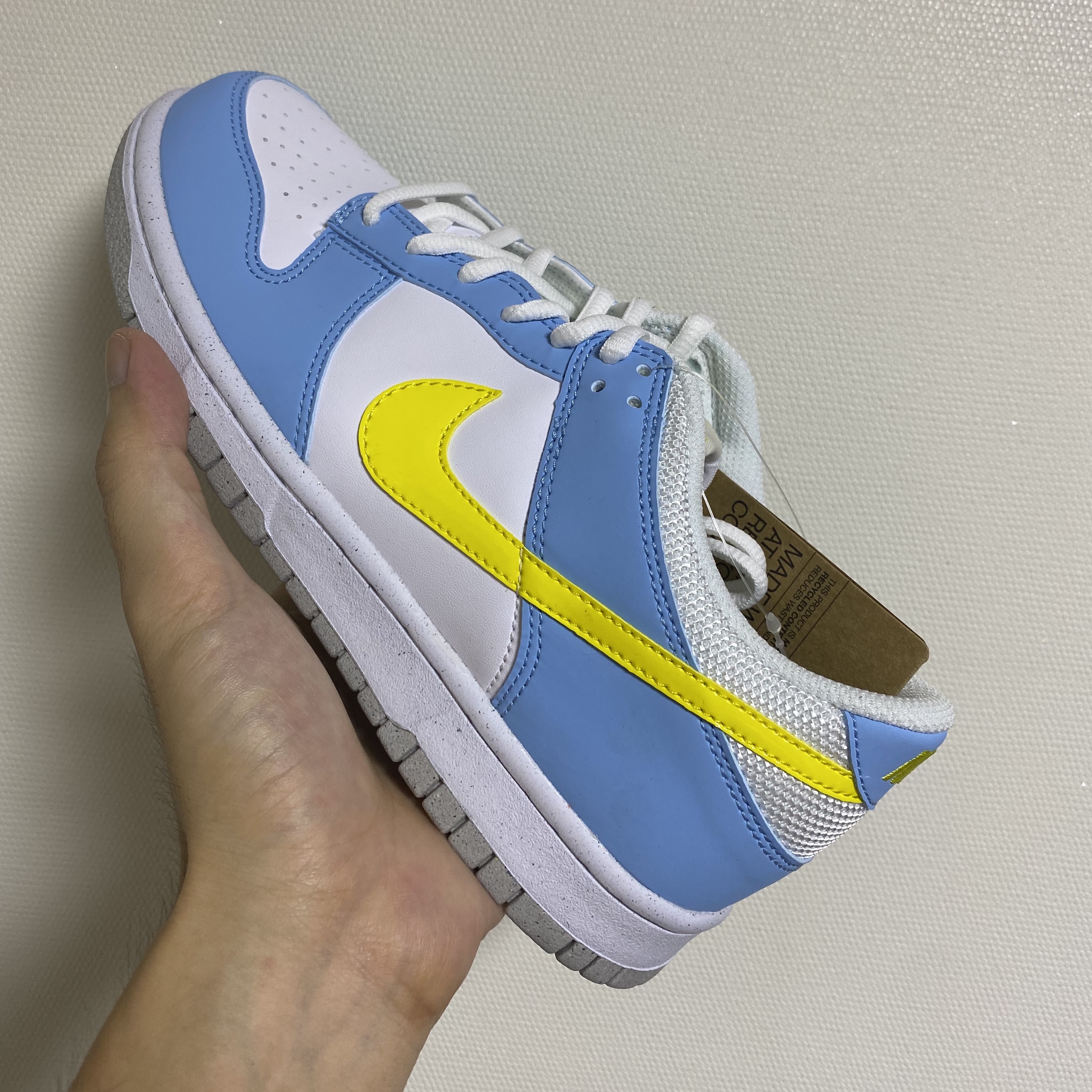 (GS) Nike Dunk Low Next Nature Blue Chill Yellow Strike 착용 스타일