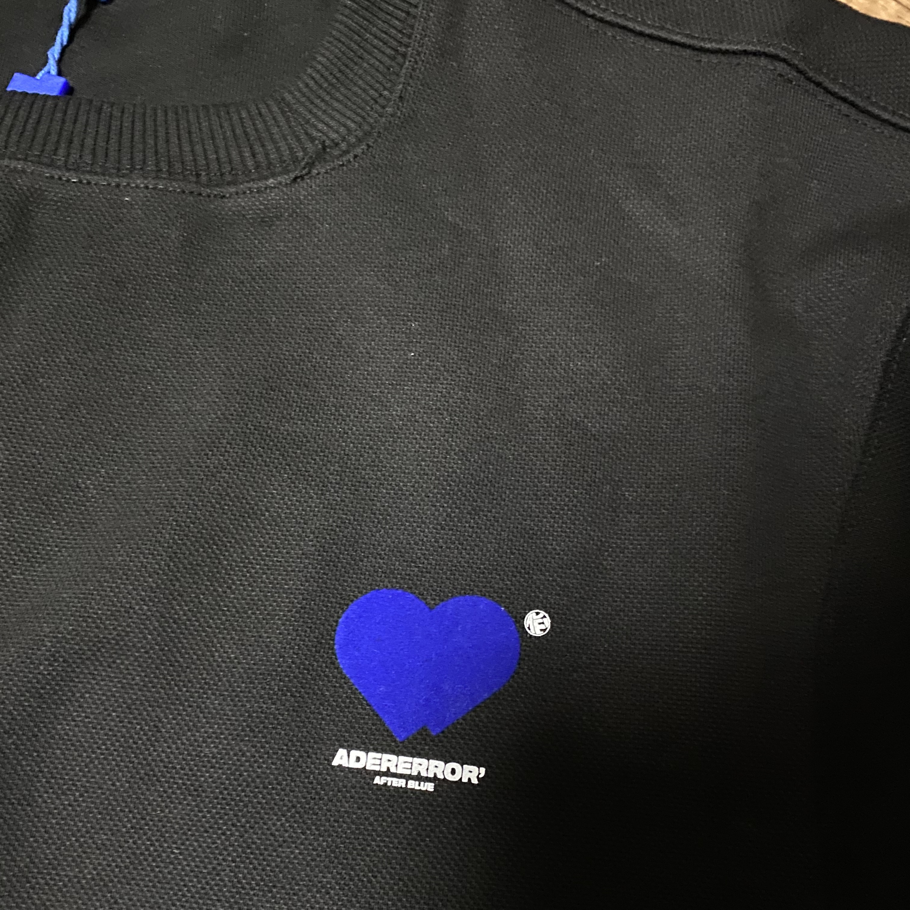 Ader Error Twin Heart Logo Sweatshirt Noir 착용 스타일