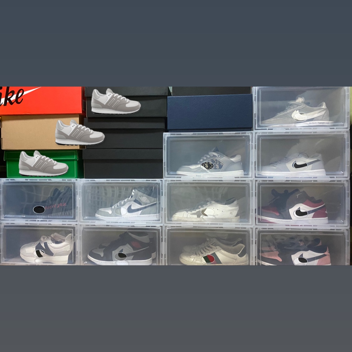 Nike x Sacai x Fragment LDWaffle Light Smoke Grey, Jordan 1 Low Golf Wolf Grey 착용 스타일
