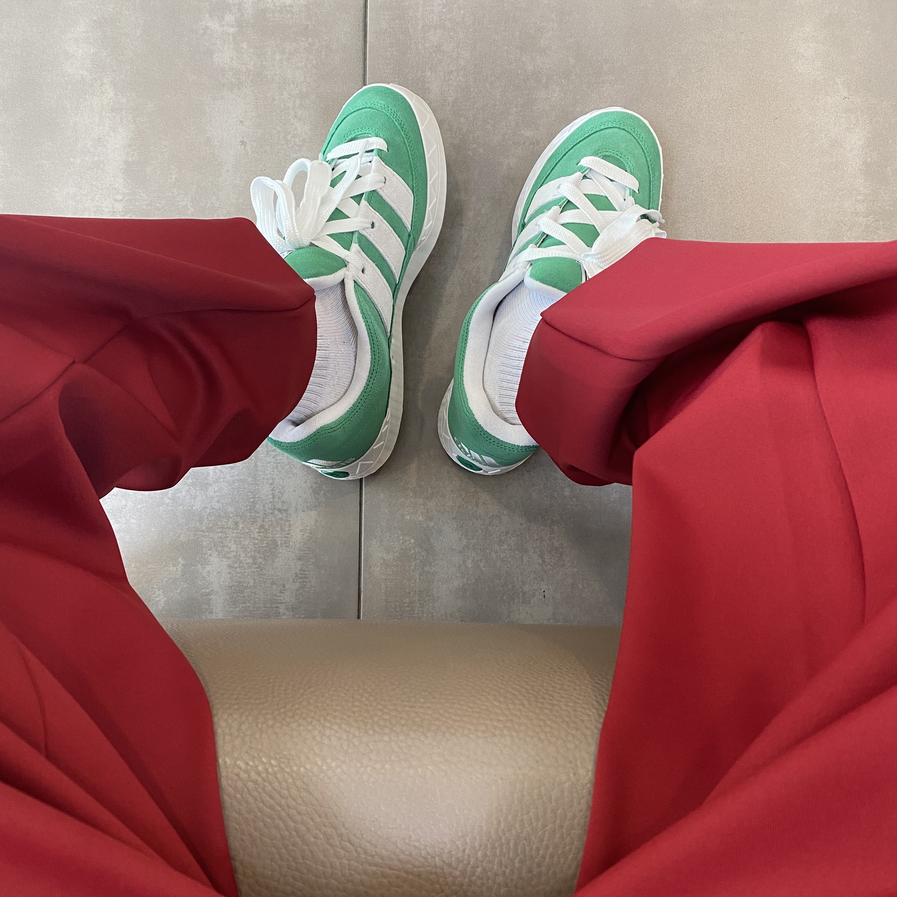 Adidas Adimatic Green 착용 스타일