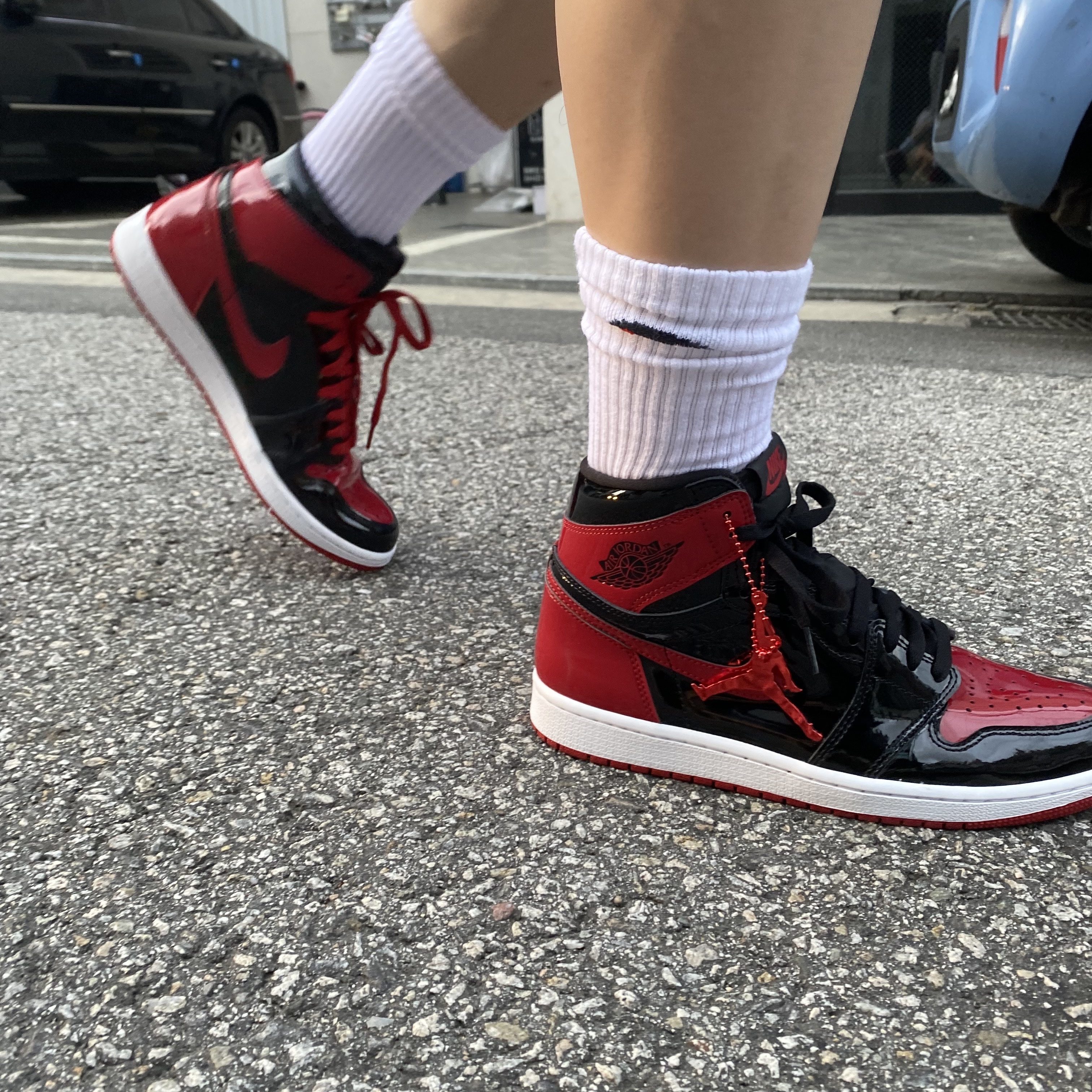 Jordan 1 Retro High OG Patent Bred 착용 스타일