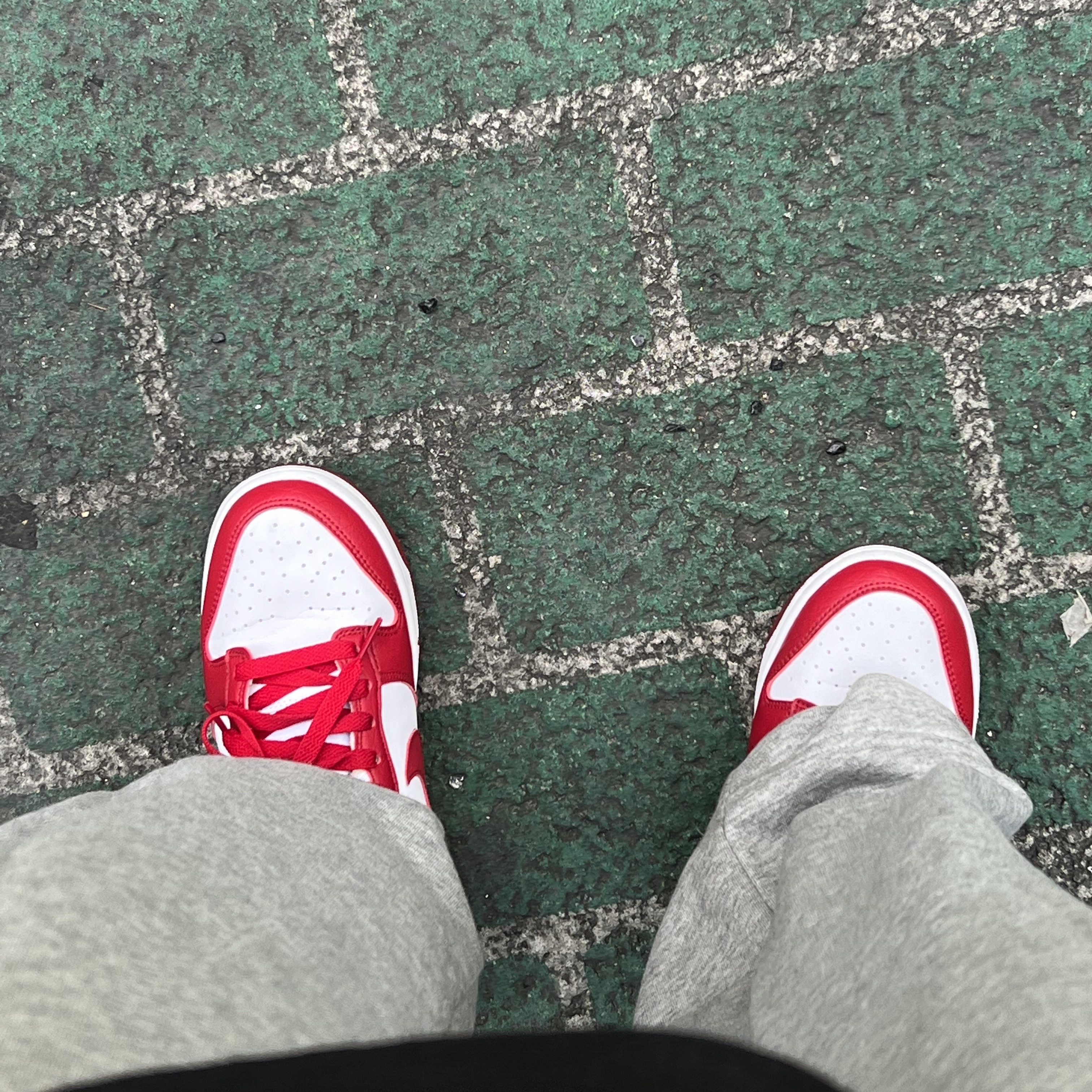(W) Nike Dunk Low Next Nature Gym Red 착용 스타일 - 2