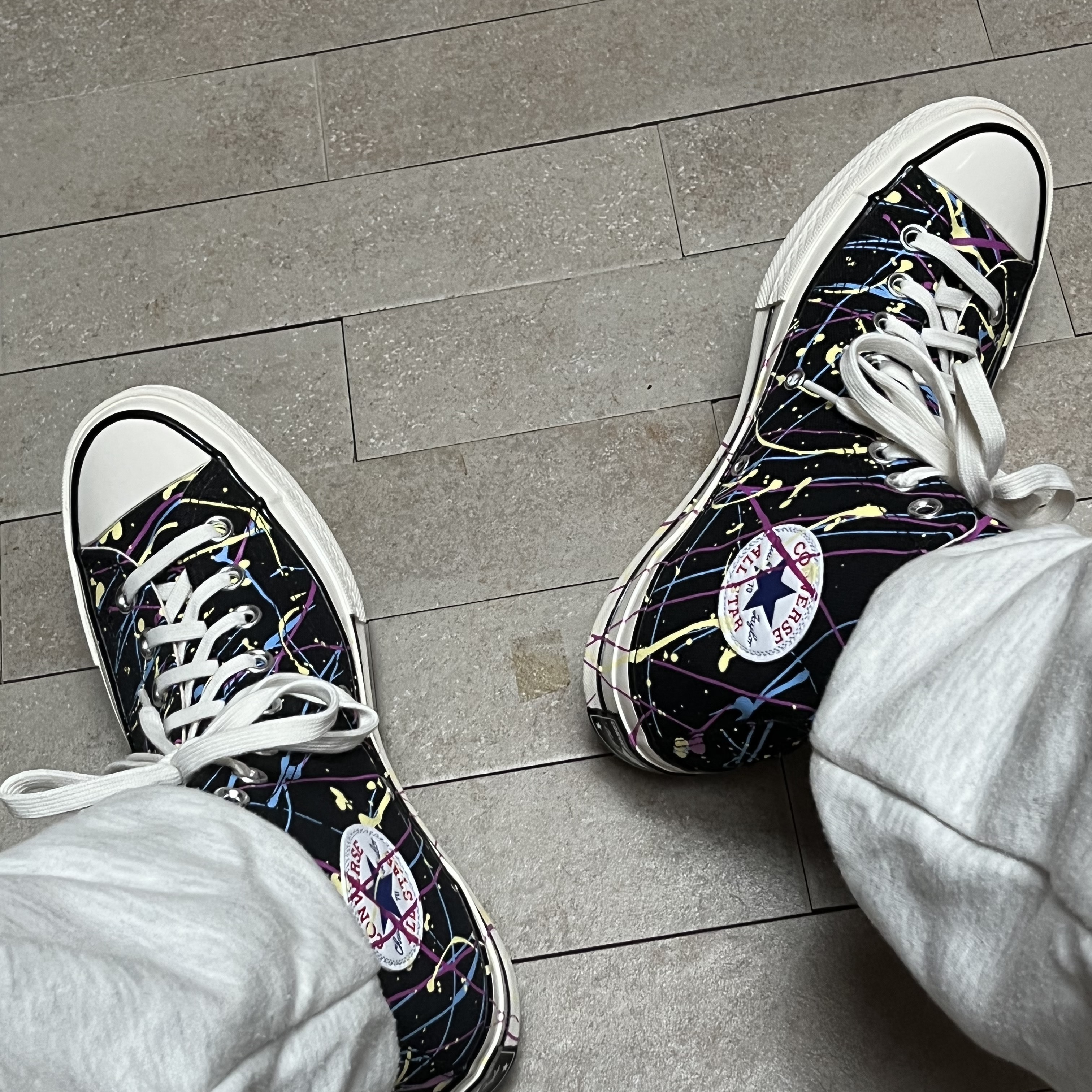 Converse Chuck 70 High Paint Splatter Black 착용 스타일