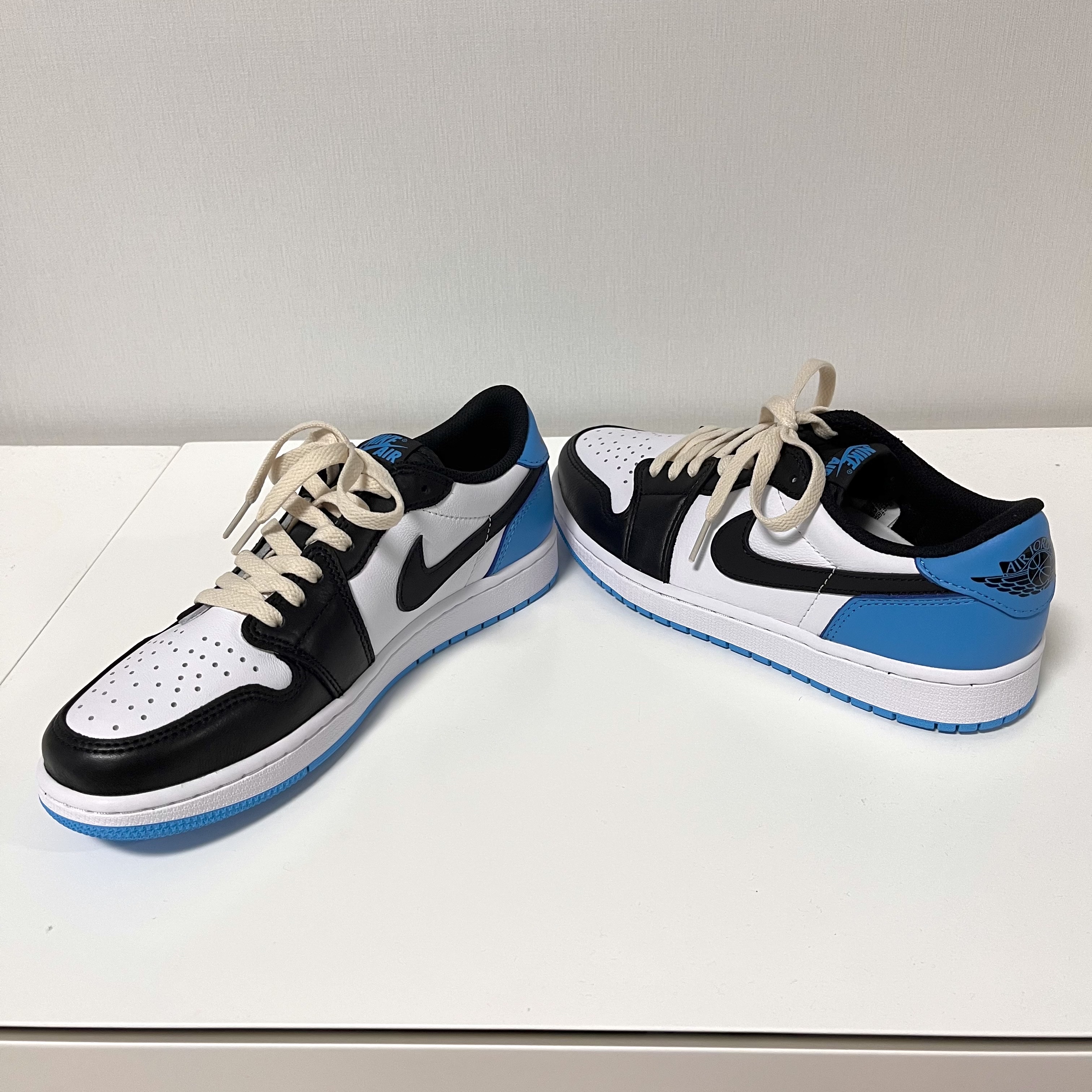 Jordan 1 Retro Low OG Black and Dark Powder Blue 착용 스타일 - 3