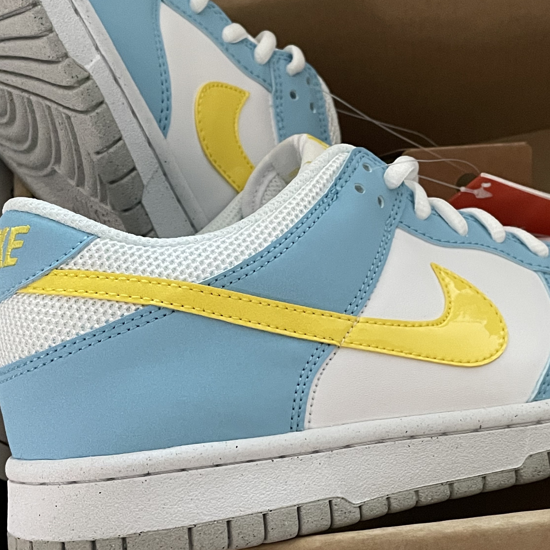 (GS) Nike Dunk Low Next Nature Blue Chill Yellow Strike 착용 스타일