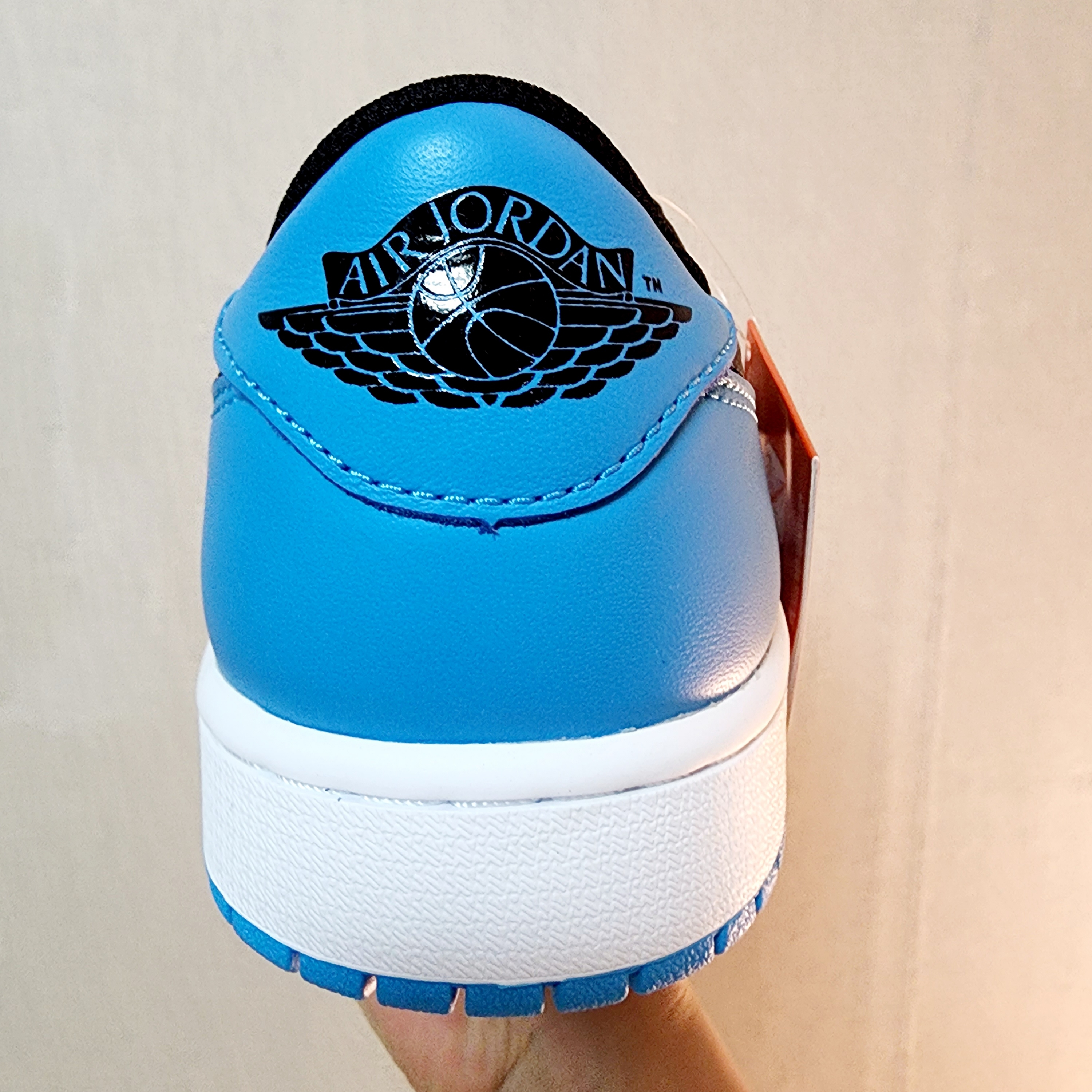 Jordan 1 Retro Low OG Black and Dark Powder Blue 착용 스타일 - 4