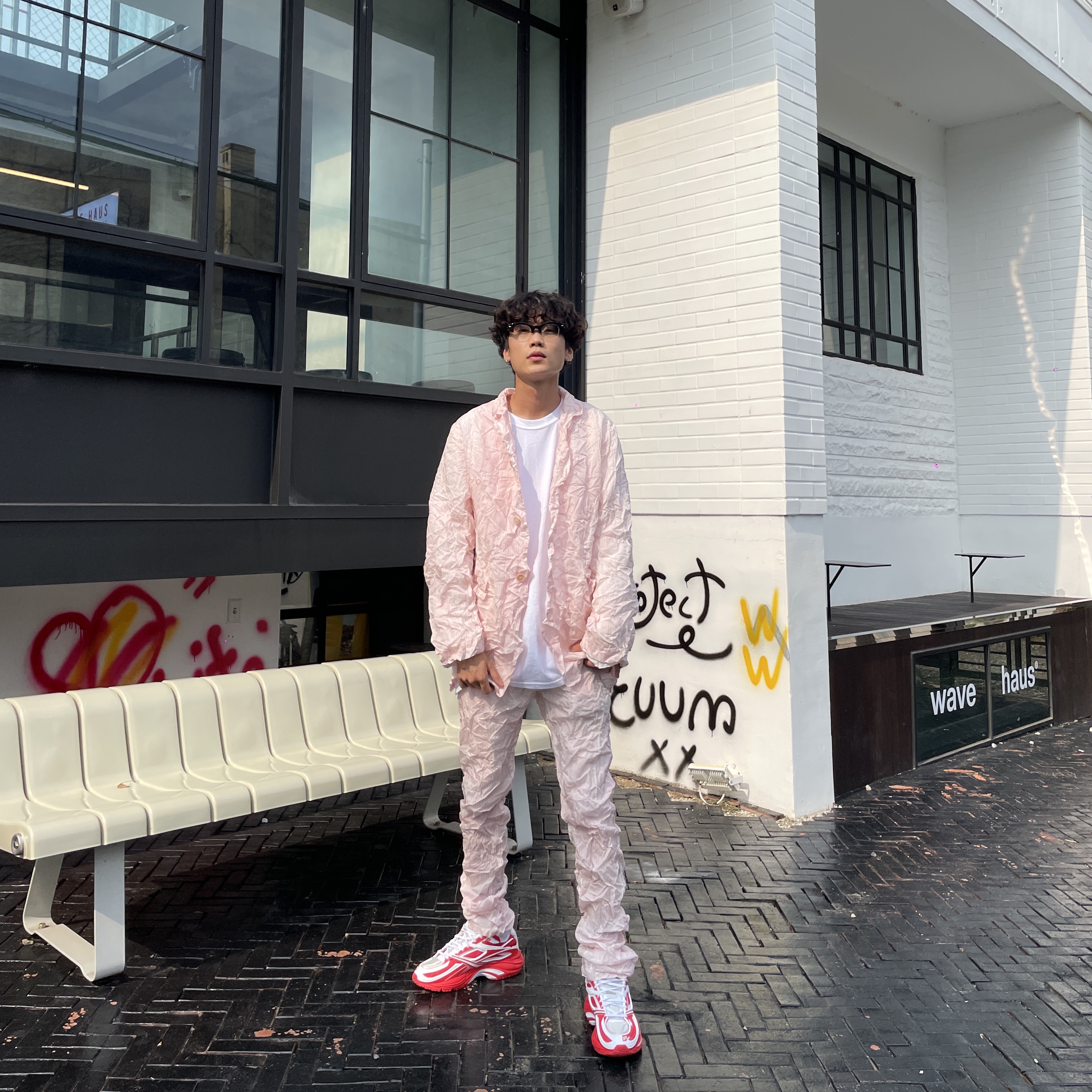 Reebok x Kanghyuk Premier Road Modern Mid White Red 착용 스타일 - 1