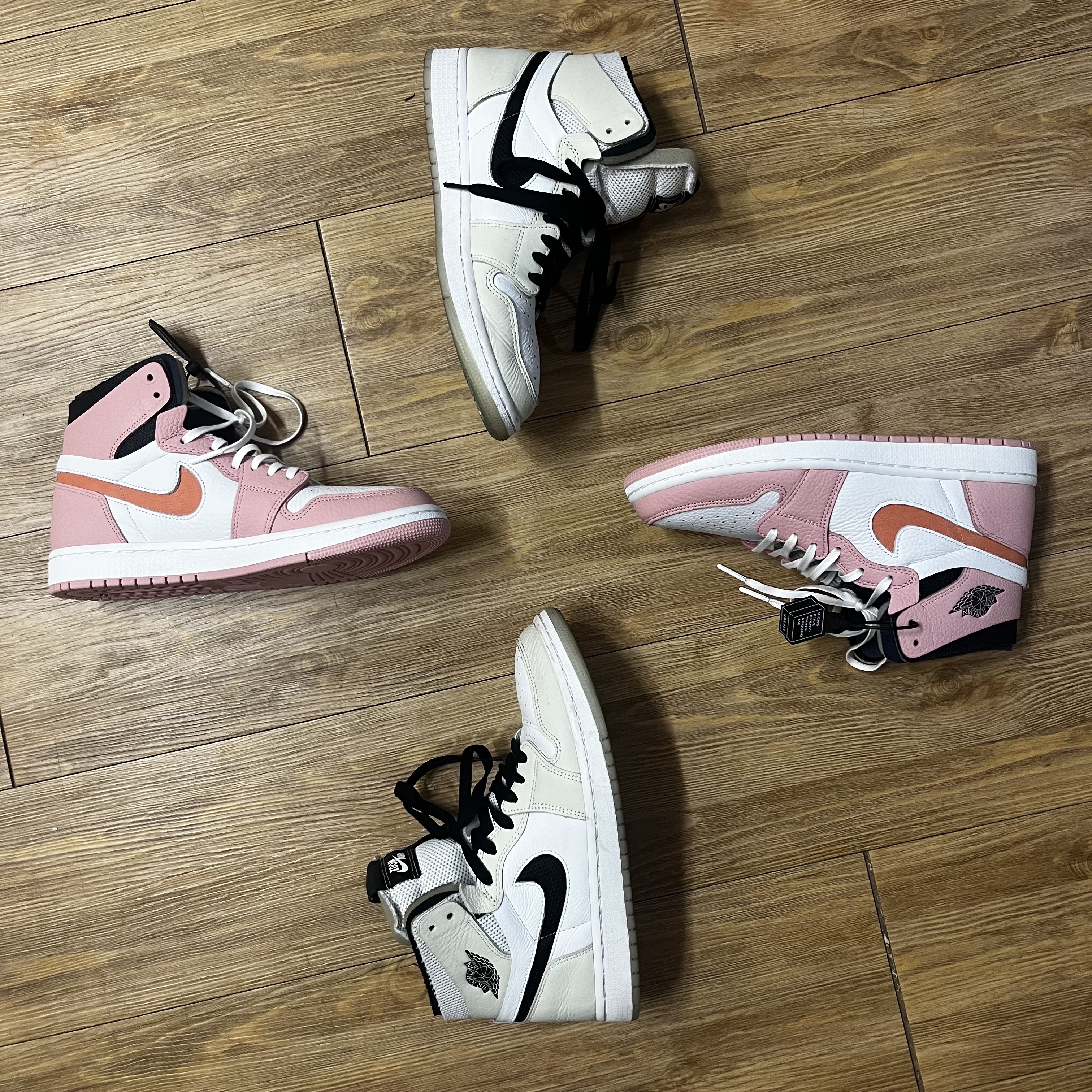 (W) Jordan 1 Zoom Air CMFT Light Bone, (W) Jordan 1 Zoom Air CMFT Pink Glaze 착용 스타일 - 2