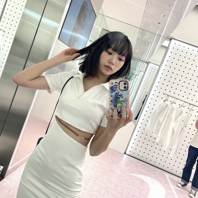 (W) Nike x Jacquemus NRG Short Sleeve Polo Dress White - Asia 착용 스타일 - 1