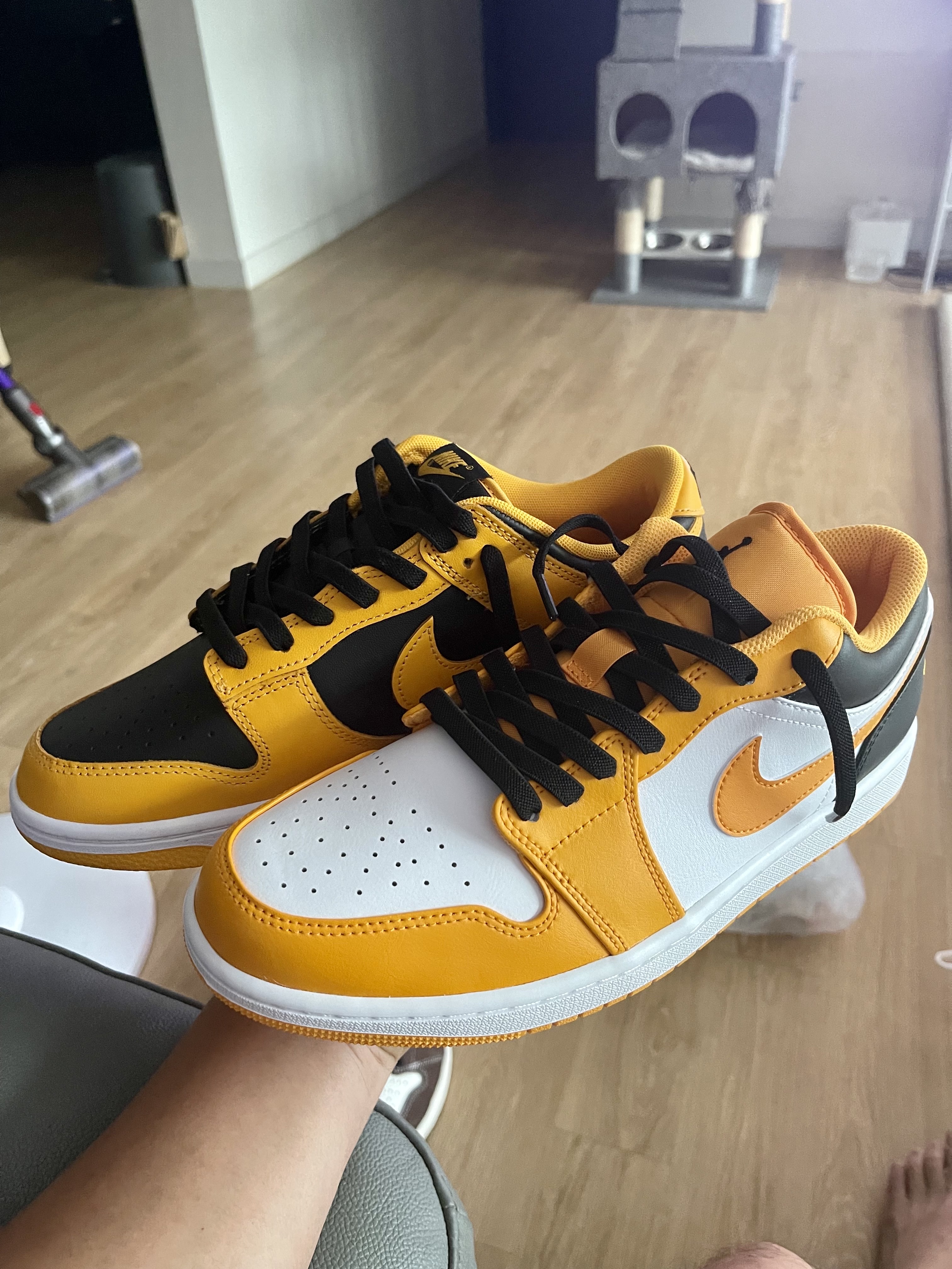 Jordan 1 Low Taxi, Nike Dunk Low Retro Championship Goldenrod 착용 스타일 - 1