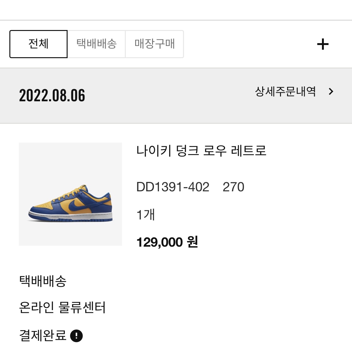 Nike Dunk Low Retro Blue Jay and University Gold 착용 스타일