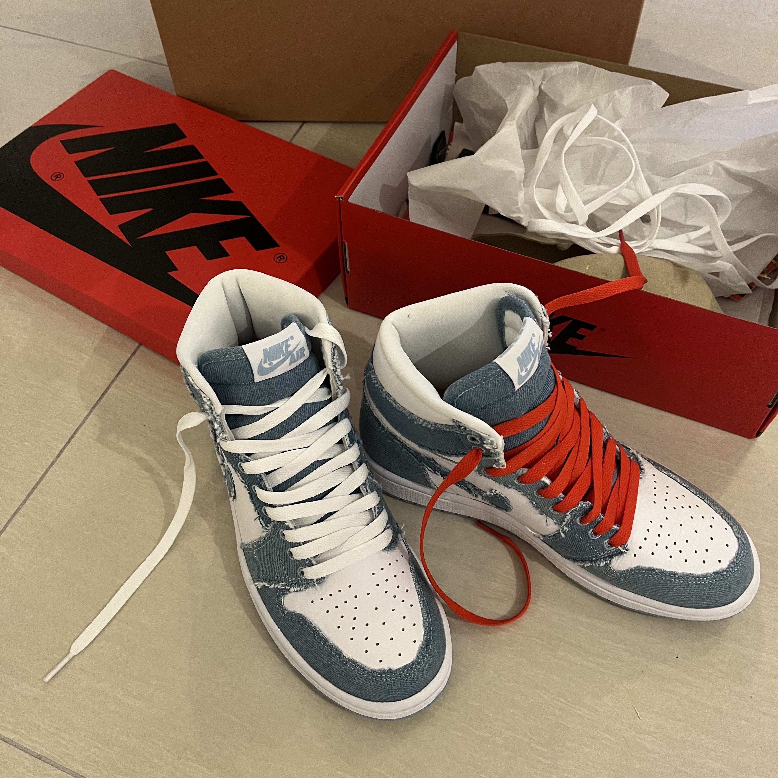 (W) Jordan 1 Retro High OG Denim 착용 스타일