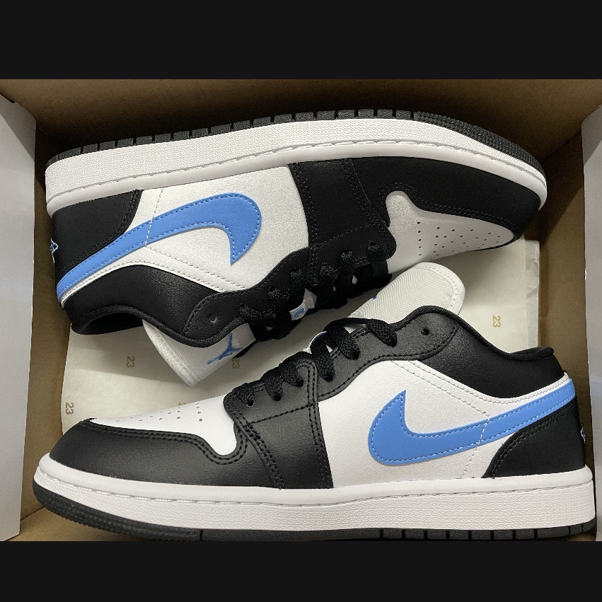 (W) Jordan 1 Low Black University Blue 착용 스타일