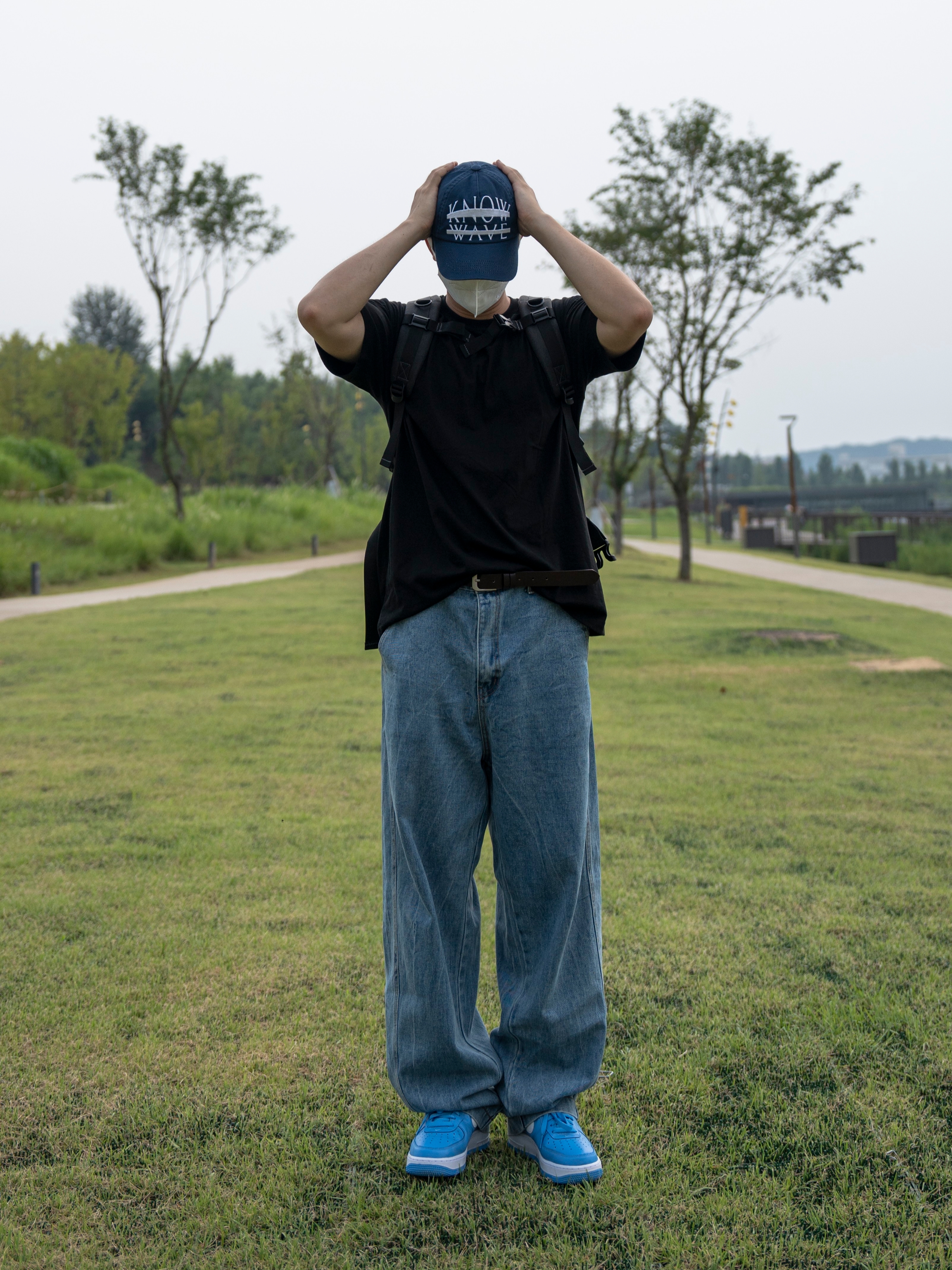 Nike Air Force 1 '07 Low University Blue 착용 스타일 - 1