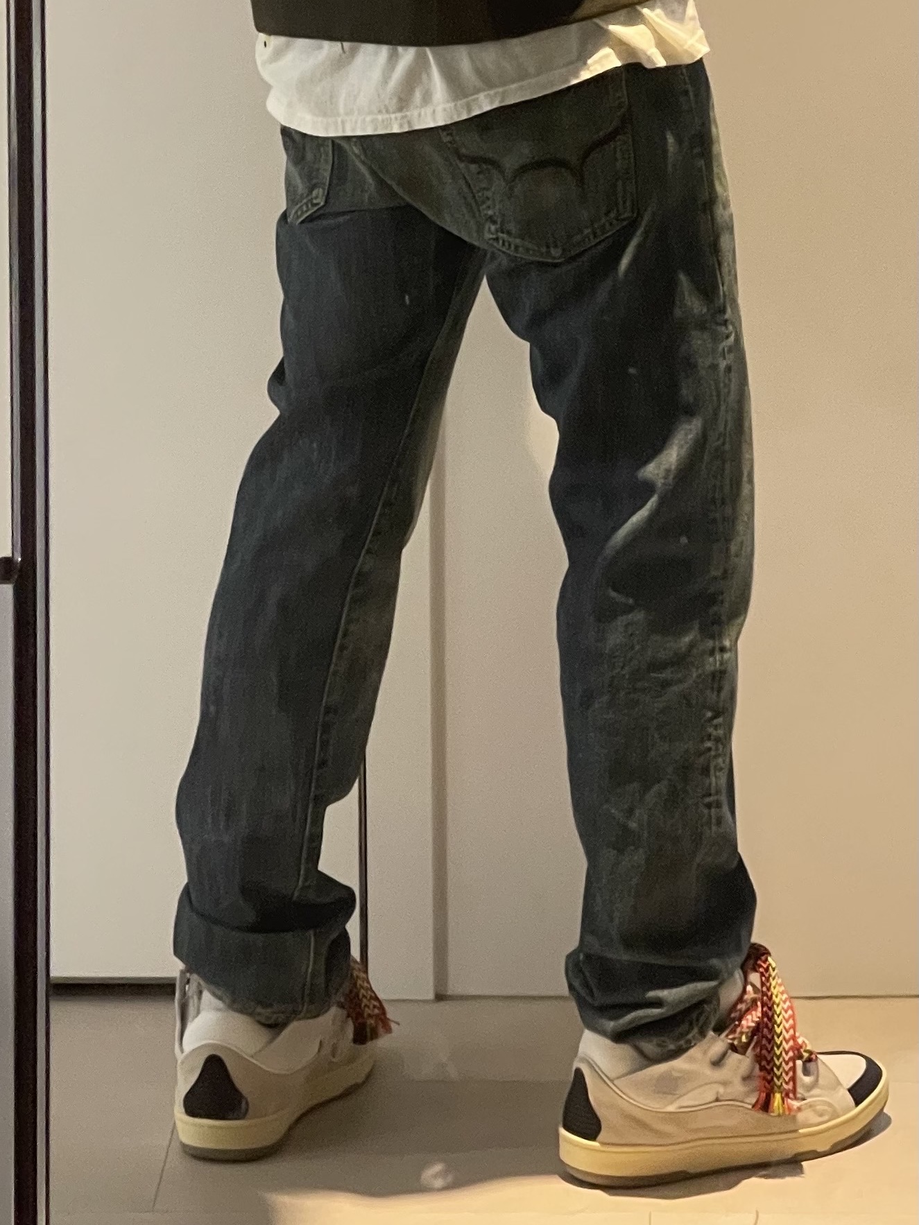 Gallery Dept. x Lanvin Painted Curb Sneakers White 착용 스타일