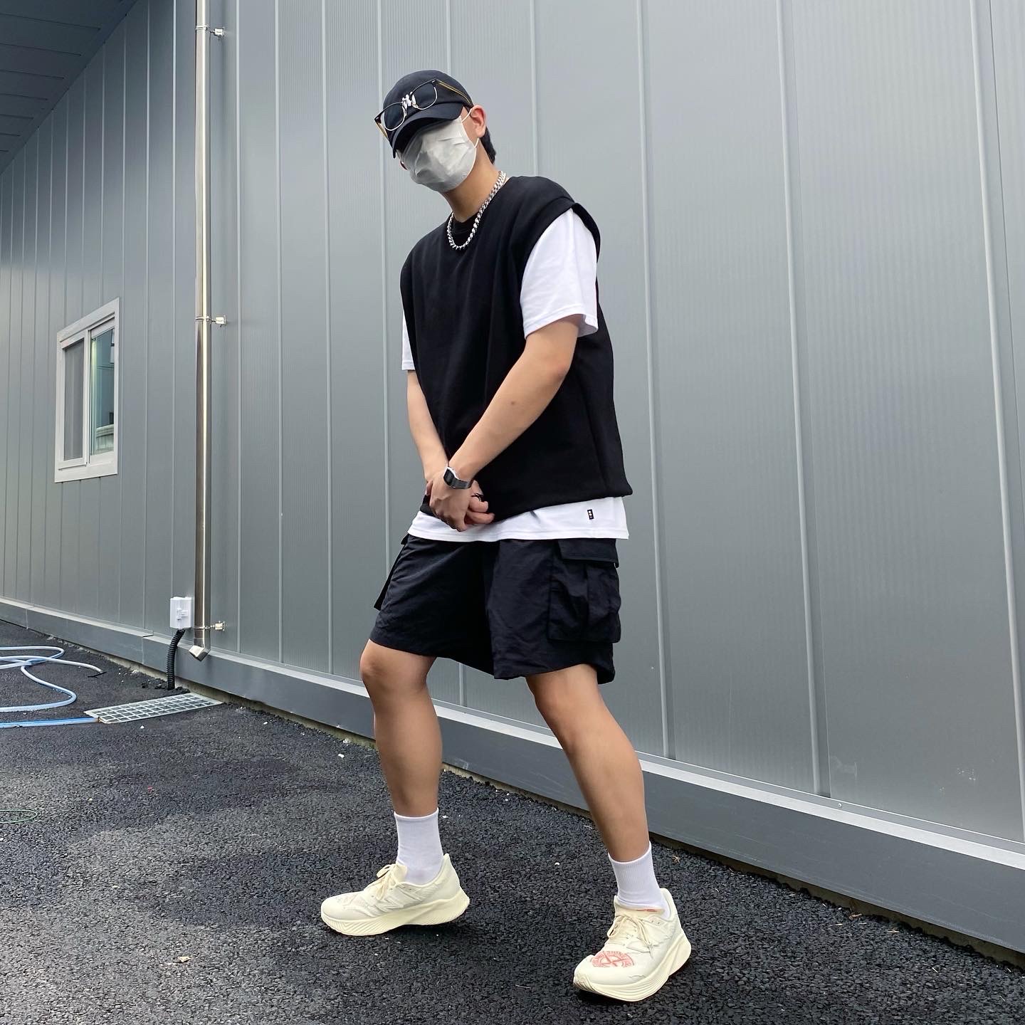 IAB Studio T-Shirt White, New Balance x Stone Island x Tokyo Design Studio FuelCell RC Elite v2 착용 스타일 - 2