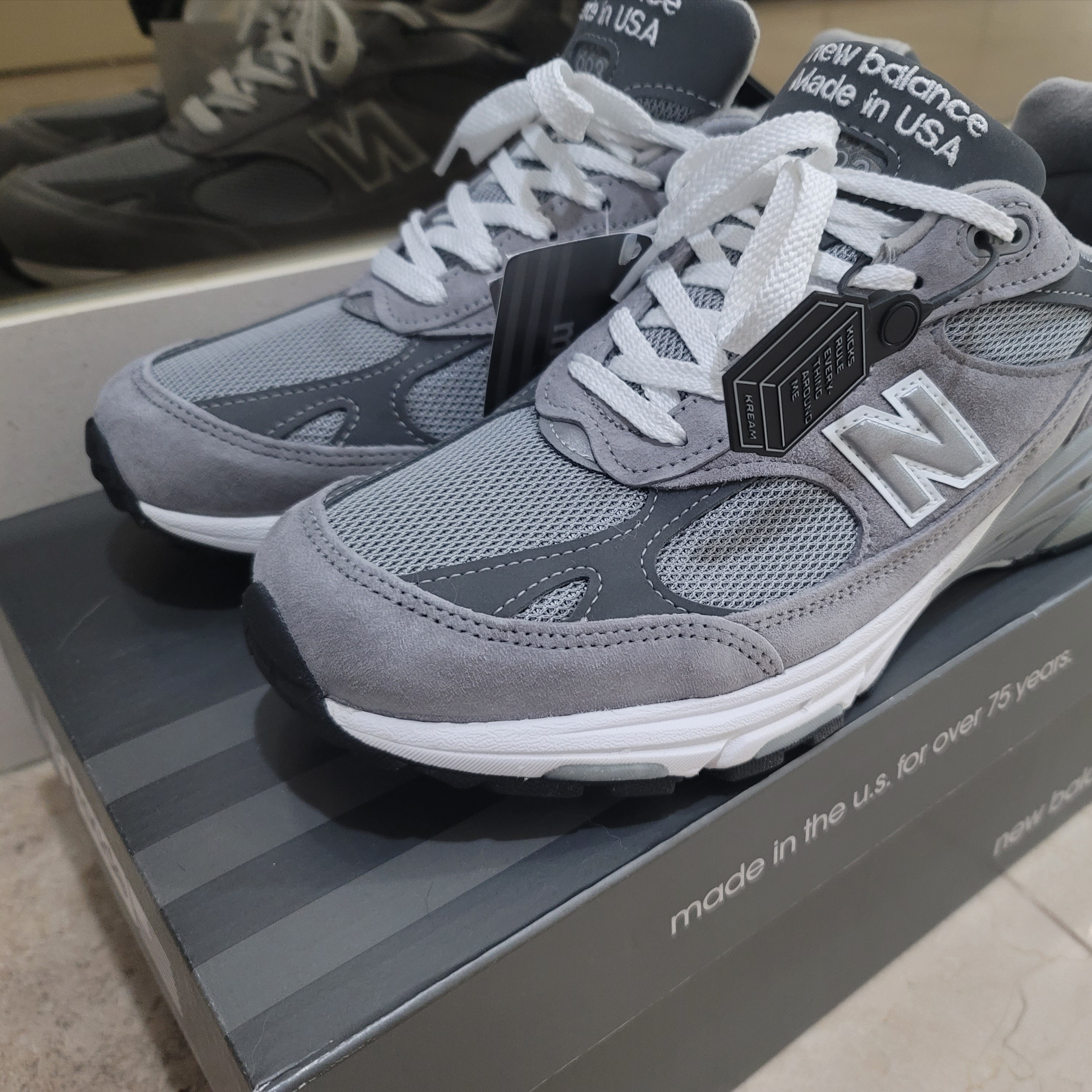 New Balance 993 Made in USA Grey - D Standard 착용 스타일 - 1
