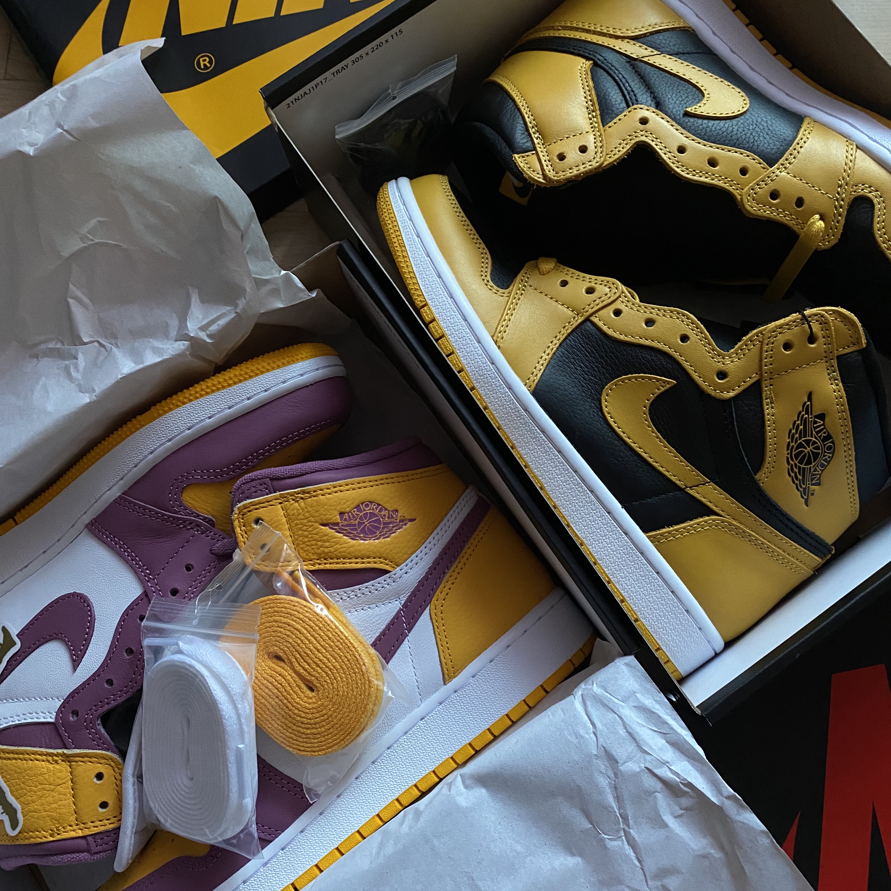 Jordan 1 Retro High OG University Gold Light Bordeaux, Jordan 1 Retro High OG Pollen 착용 스타일