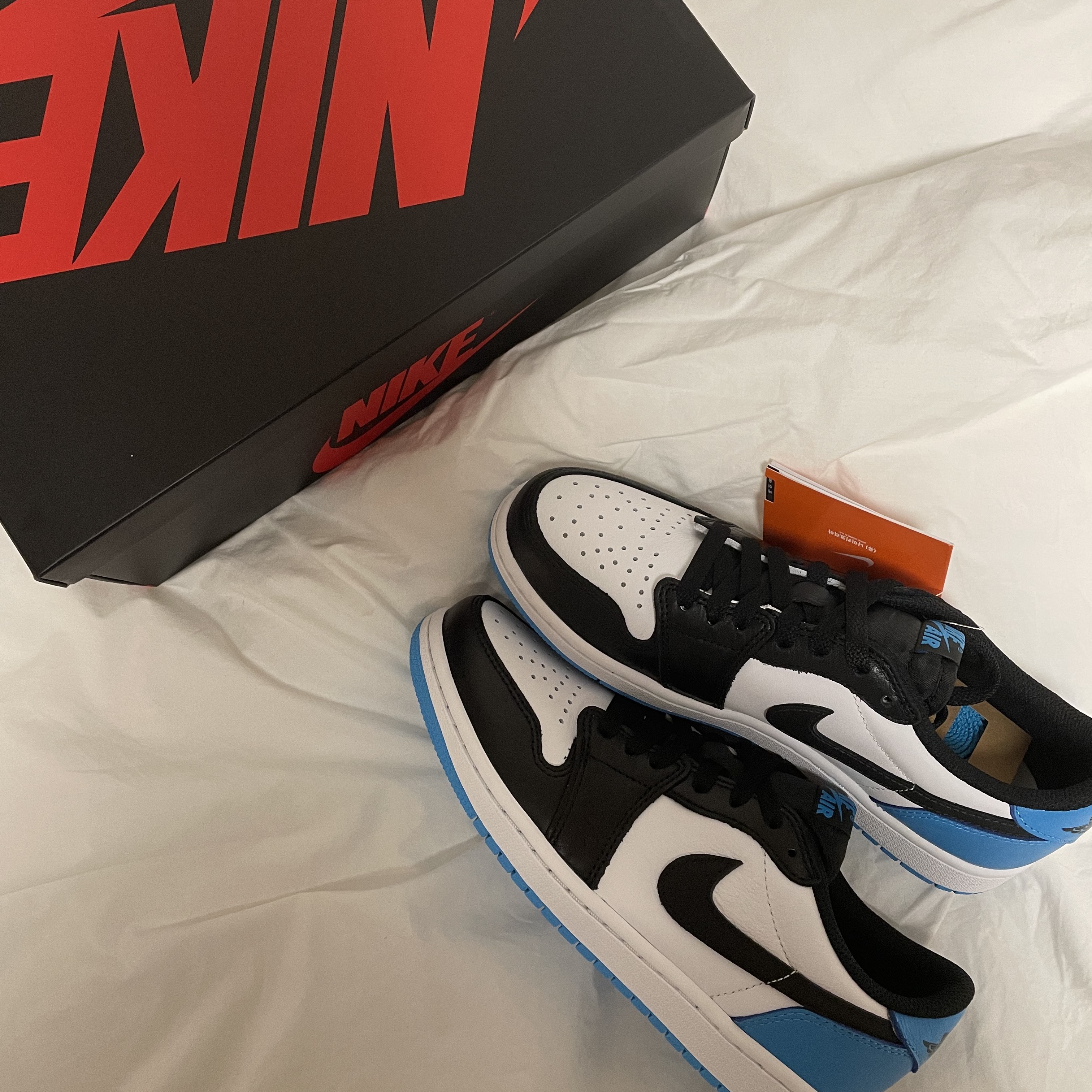 Jordan 1 Retro Low OG Black and Dark Powder Blue 착용 스타일