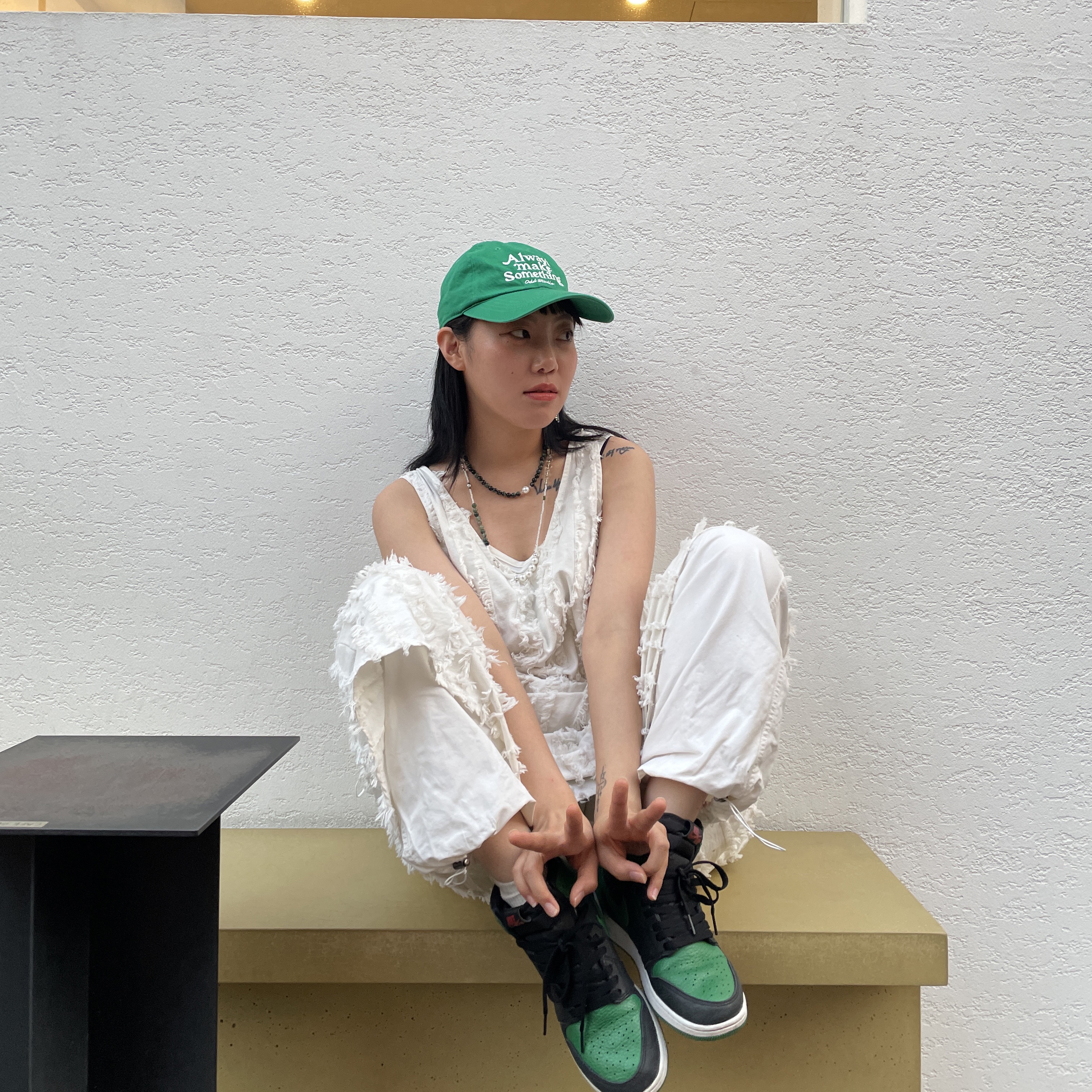 (GS) Jordan 1 Retro High OG Pine Green Black 착용 스타일 - 1