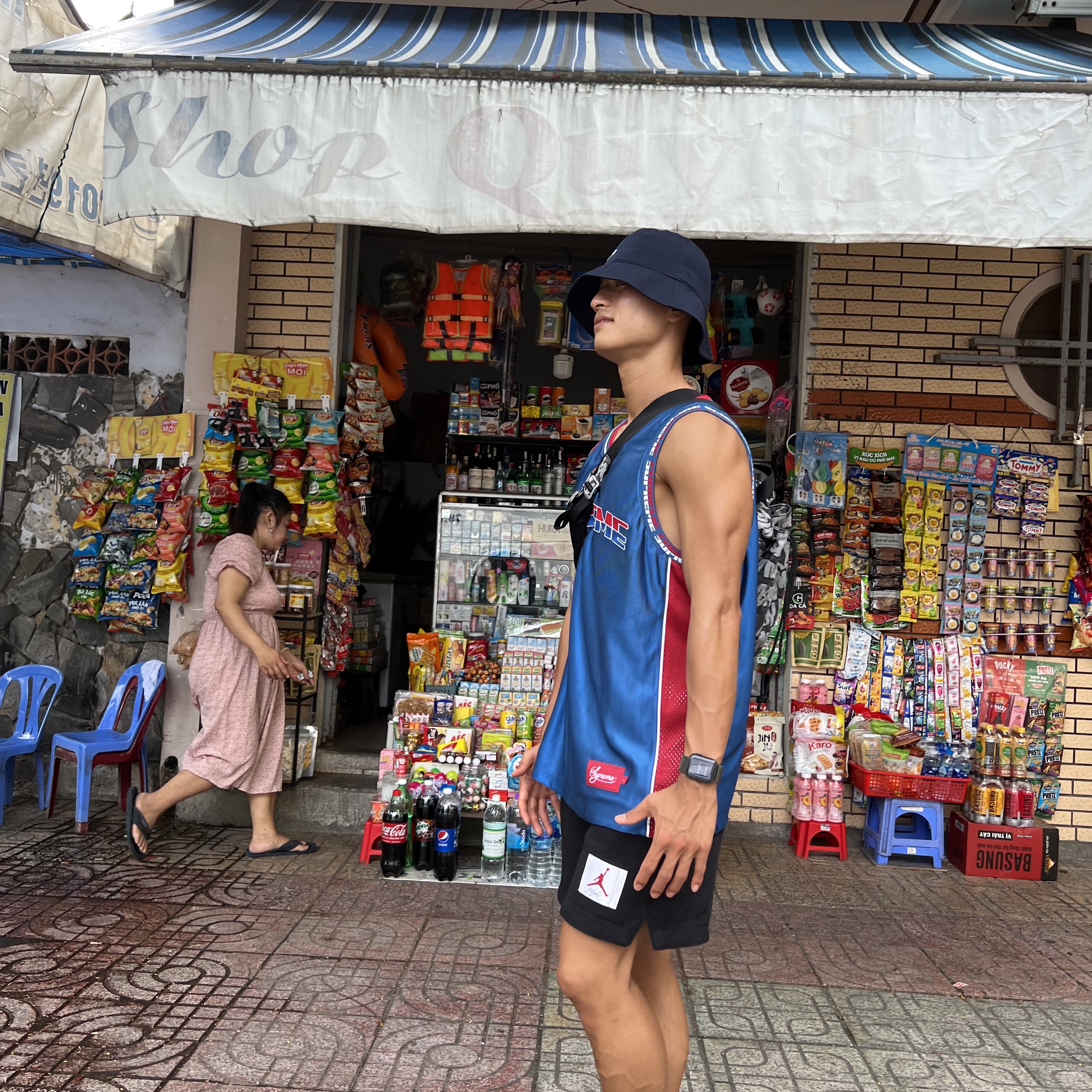 Supreme Reversible Basketball Jersey Royal - 22SS 착용 스타일