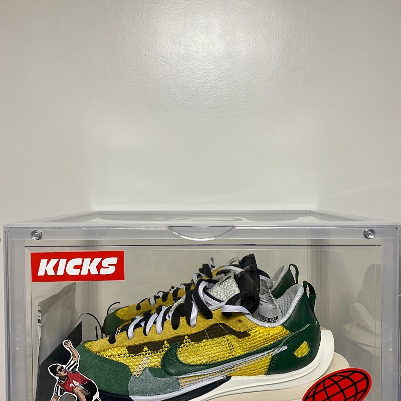 Nike x Sacai VaporWaffle Tour Yellow & Gorge Green Sail 착용 스타일 - 2