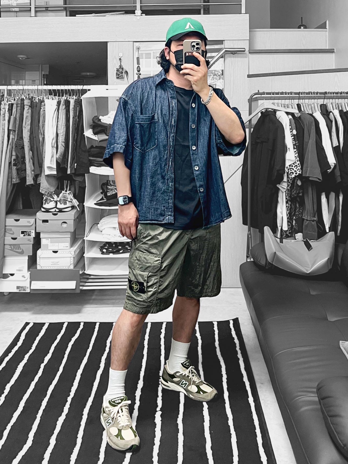 Maison Mihara Yasuhiro Blakey OG Sole Canvas Low-top Sneakers Black White, Nike x Peaceminusone Air Force 1 Low Para-Noise 착용 스타일 - 5