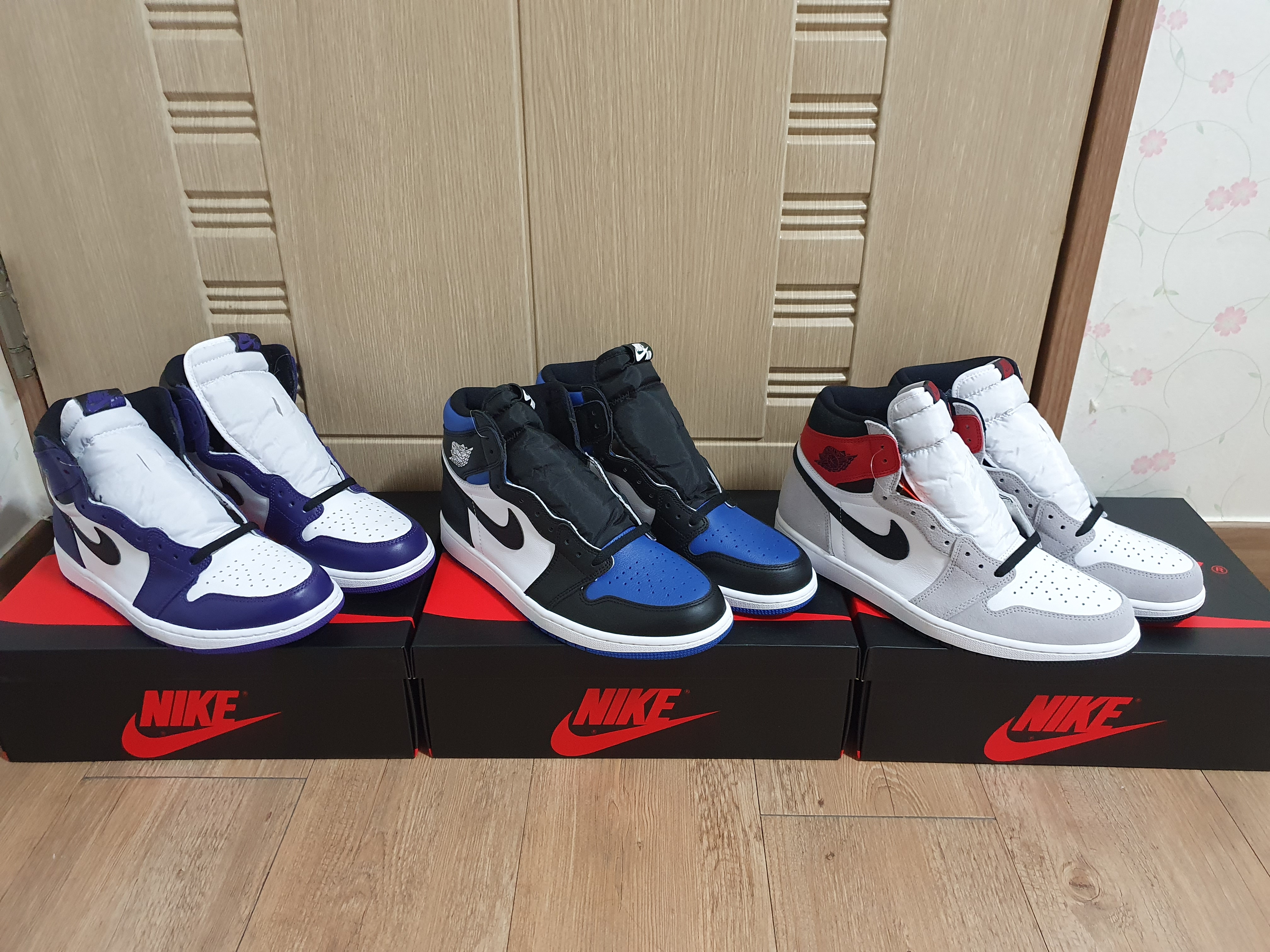 Jordan 1 Retro High OG Court Purple 2020, Jordan 1 Retro High OG Royal Toe 착용 스타일 - 1
