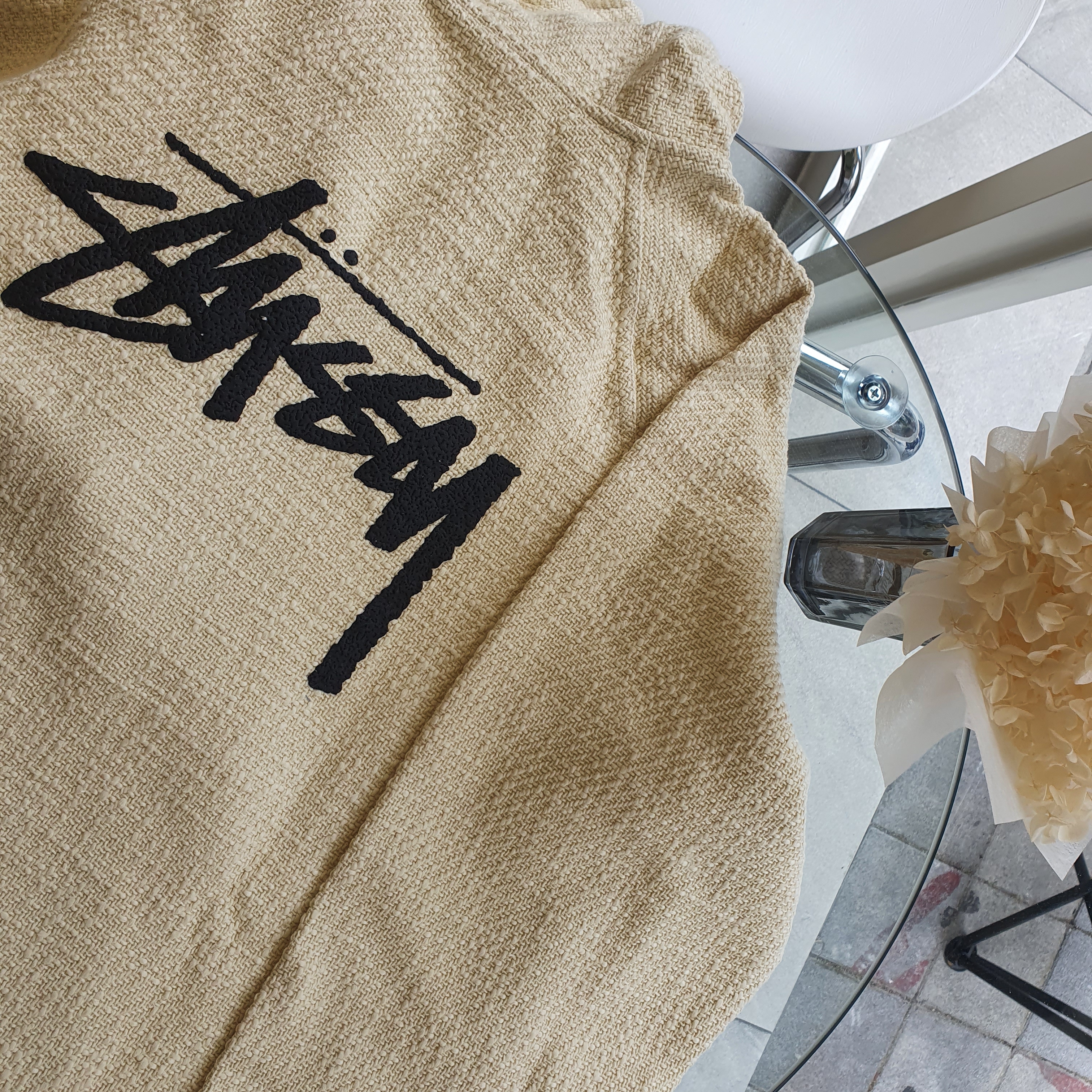 Nike x Stussy NRG Fleece Hemp Pullover Natural 착용 스타일 - 2