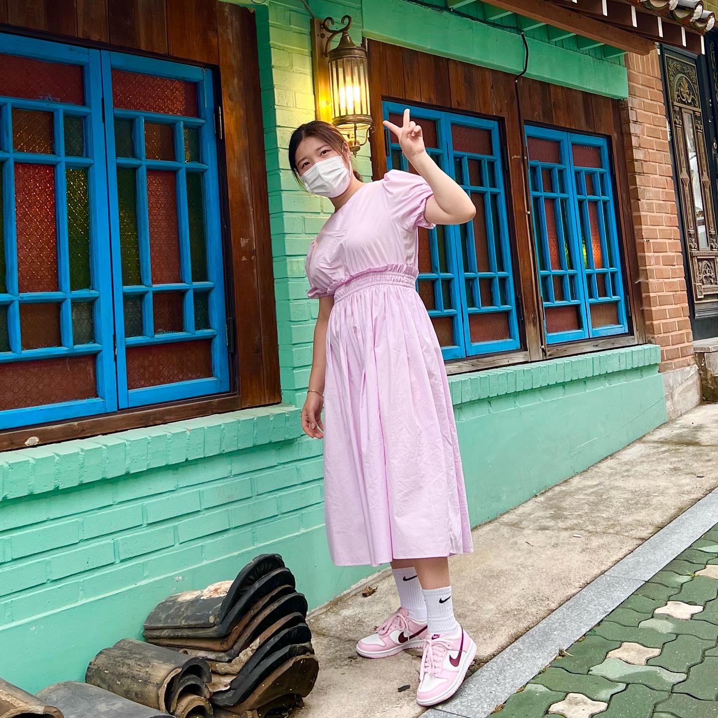 (GS) Nike Dunk Low Pink Foam 착용 스타일