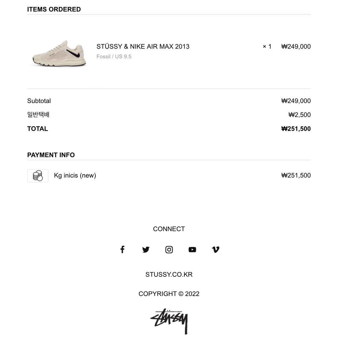 Nike x Stussy Air Max 2013 Fossil 착용 스타일