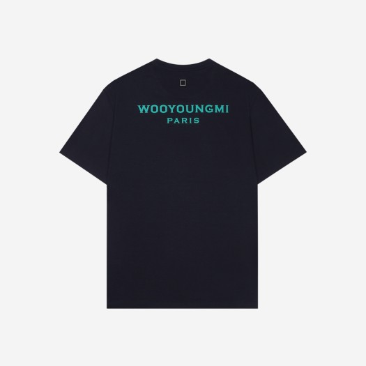 Wooyoungmi Turquoise Back Logo T-Shirt Navy - 22FW