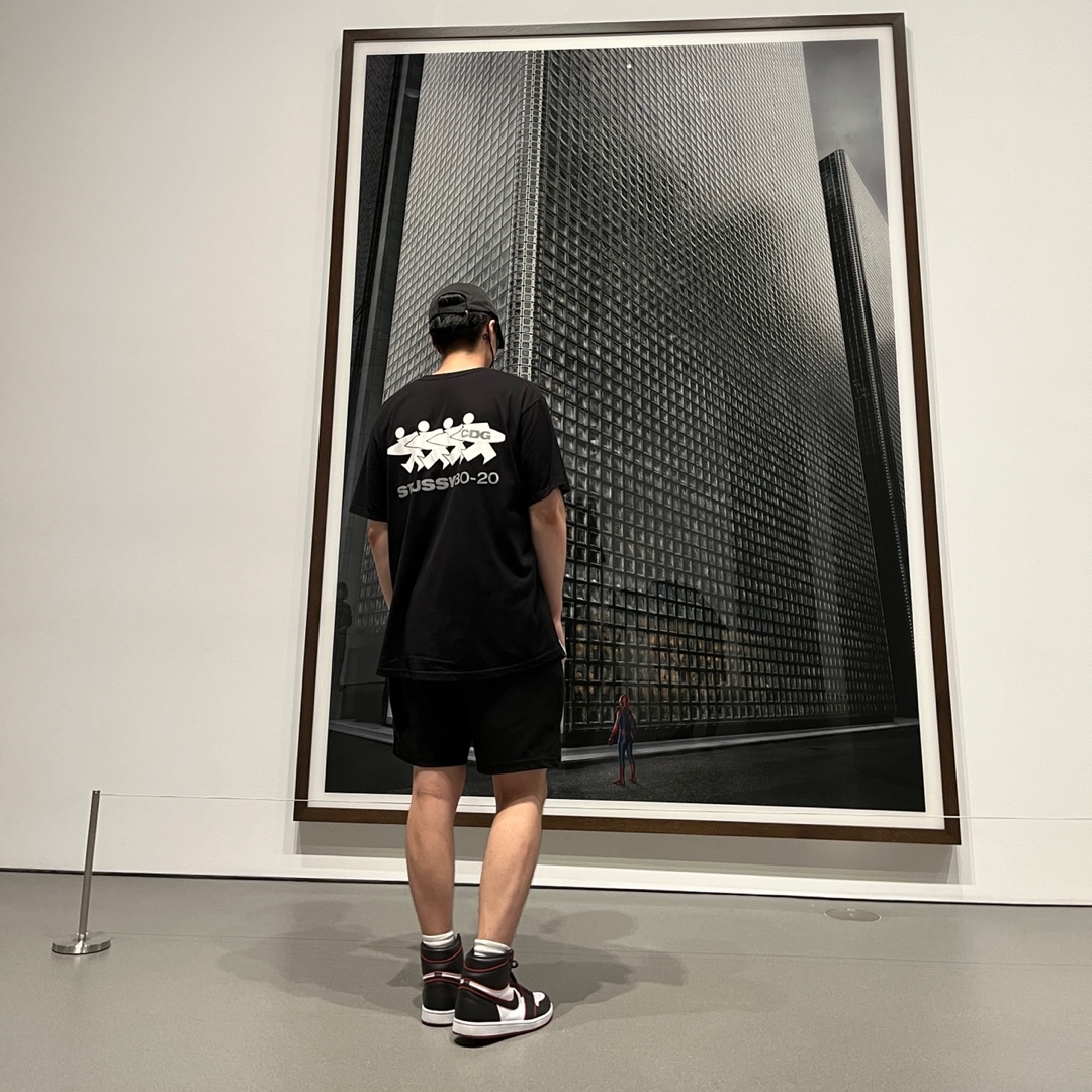 Stussy x CDG Surfman T-Shirt Black, Jordan 1 Retro High OG Bloodline 착용 스타일 - 2