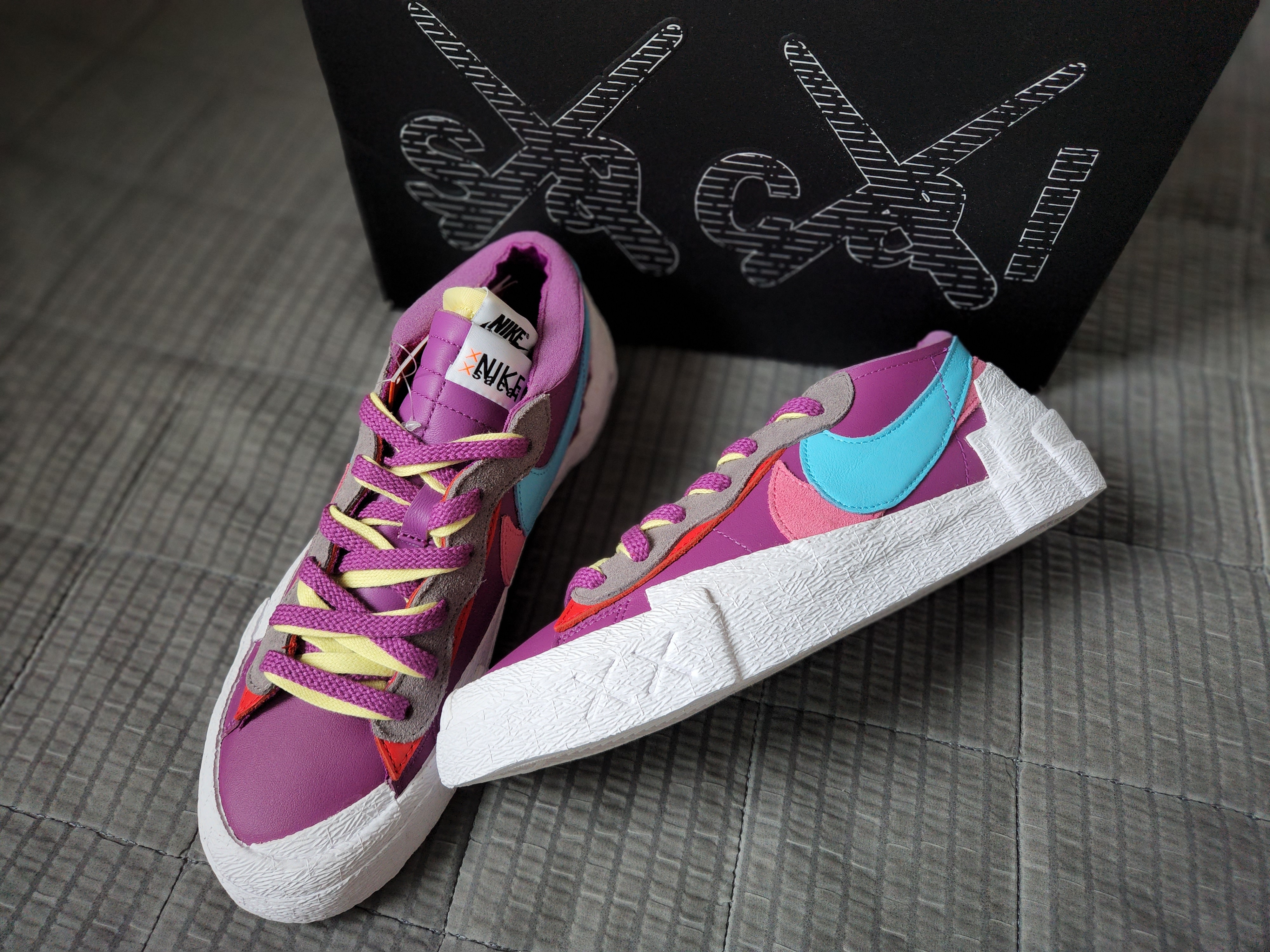 Nike x Sacai x Kaws Blazer Low Purple Dusk 착용 스타일 - 4