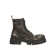 Balenciaga Strike Bootie L20 Aged Effect Leather Black