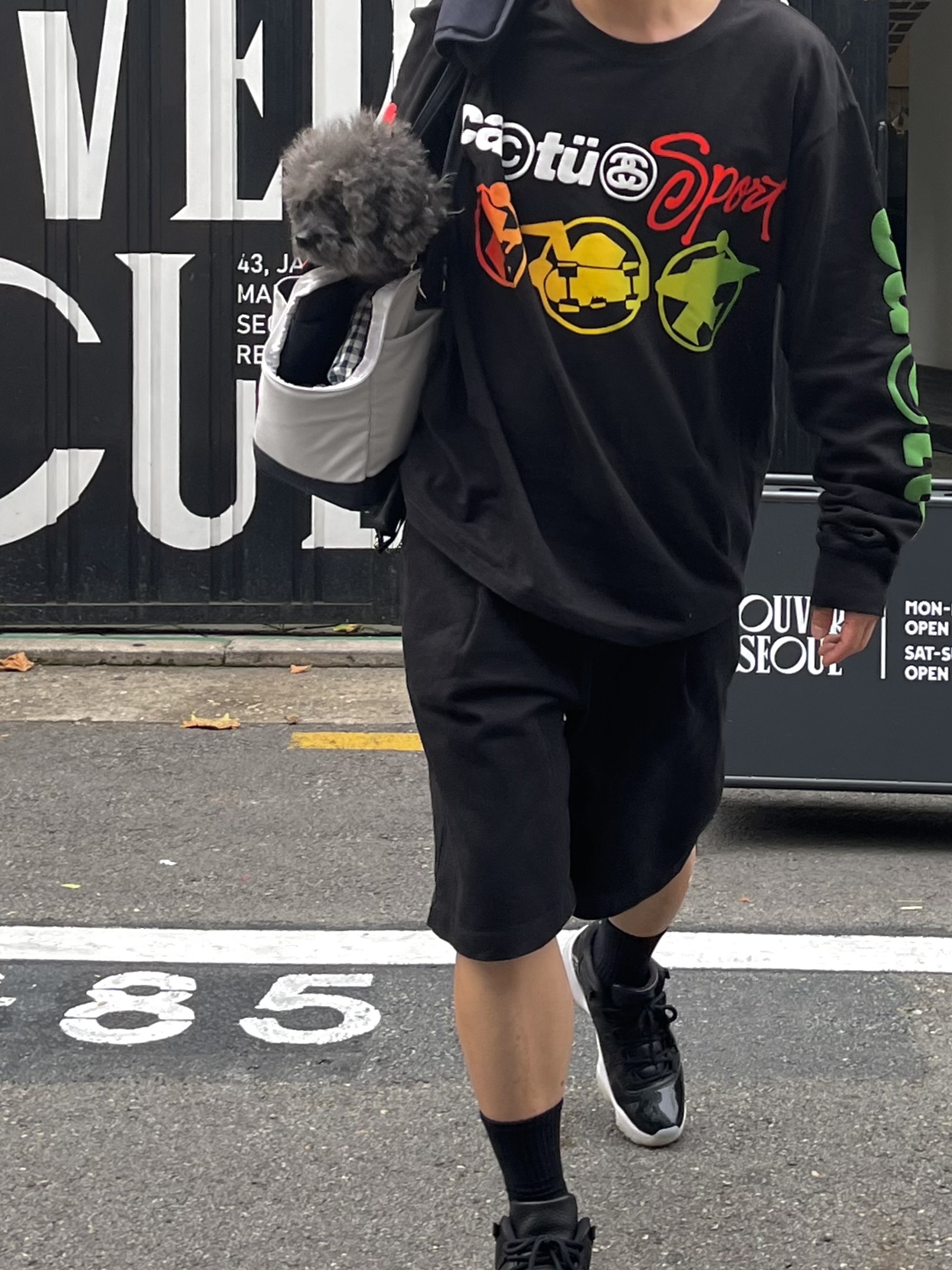 Stussy x Cactus Plant Flea Market Sport LS T-Shirt Black, Jordan 11 Retro Low 72-10 착용 스타일 - 3