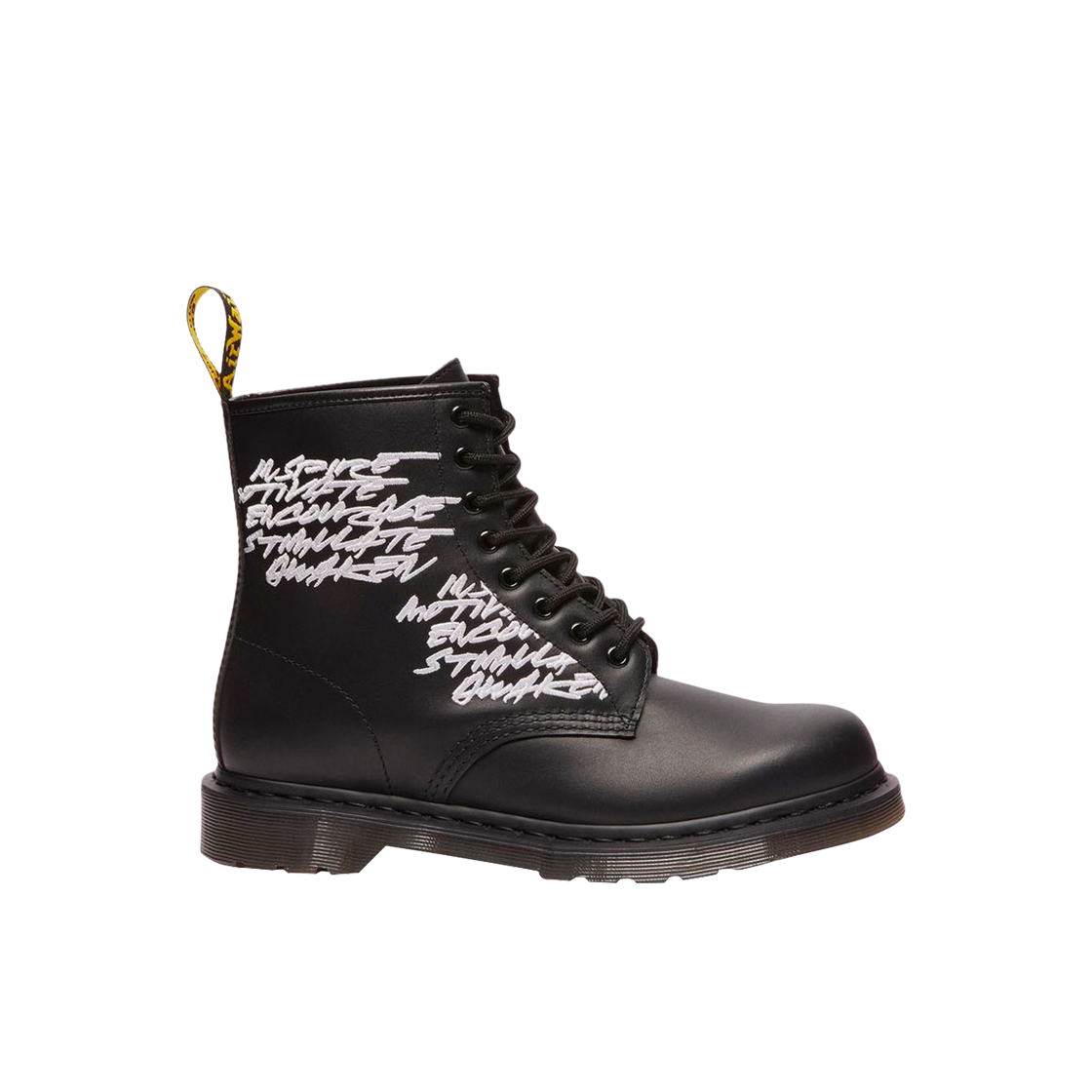 27596001 Dr. Martens x Futura 1460 Embroidered Leather Lace Up Boots Black