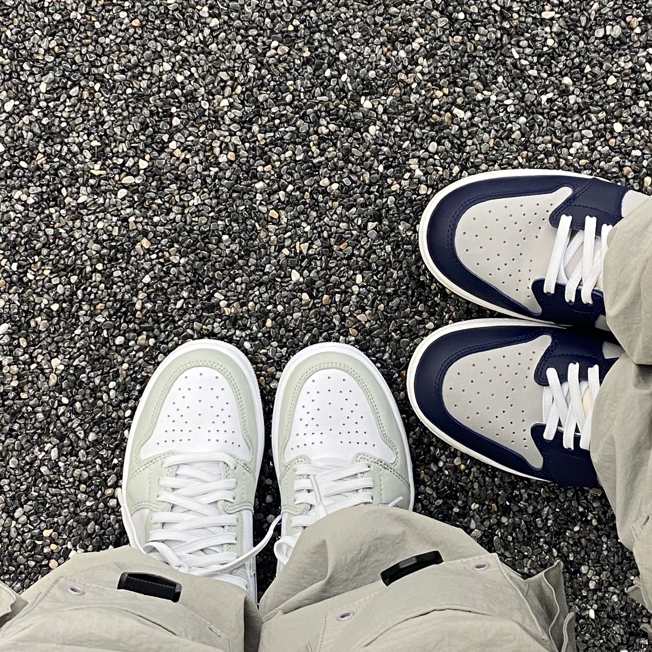 (W) Jordan 1 Retro High OG Seafoam, Jordan 1 High 85 College Navy 착용 스타일