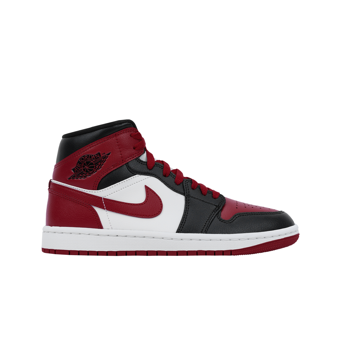 (W) 조던 1 미드 블랙 앤 짐레드((W) Jordan 1 Mid Black and Gym Red)