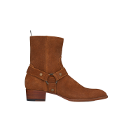 Saint Laurent Wyatt Harness Boots in Suede Nut
