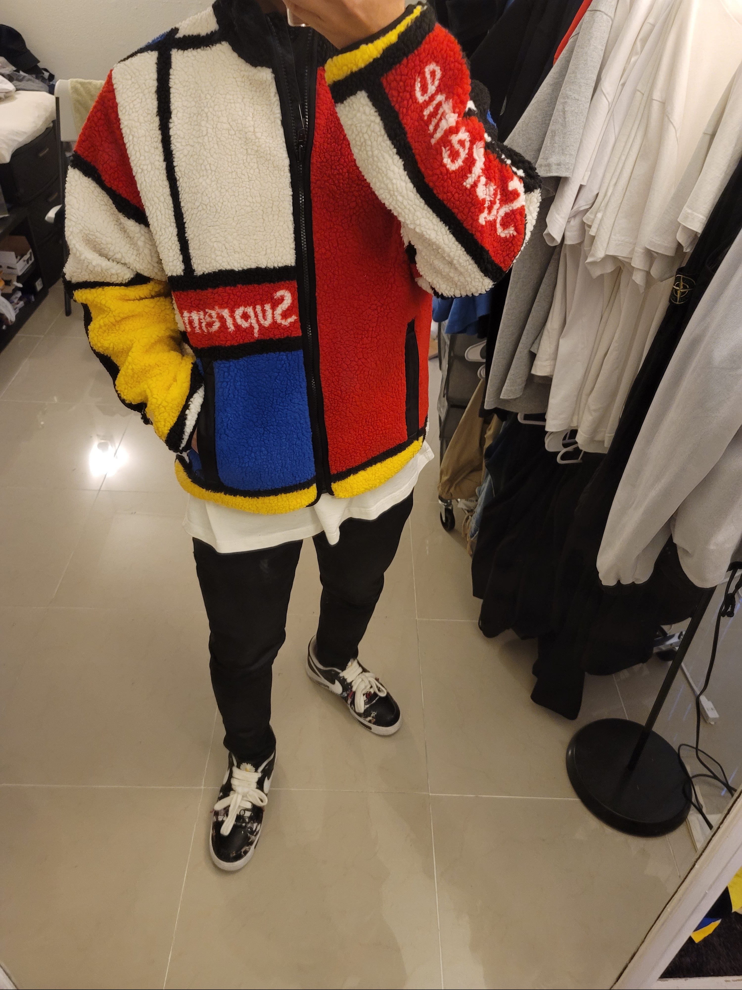 Supreme x Yohji Yamamoto Sweater - 20FW, Nike x Off-White Blazer Mid White OG The Ten 착용 스타일 - 5