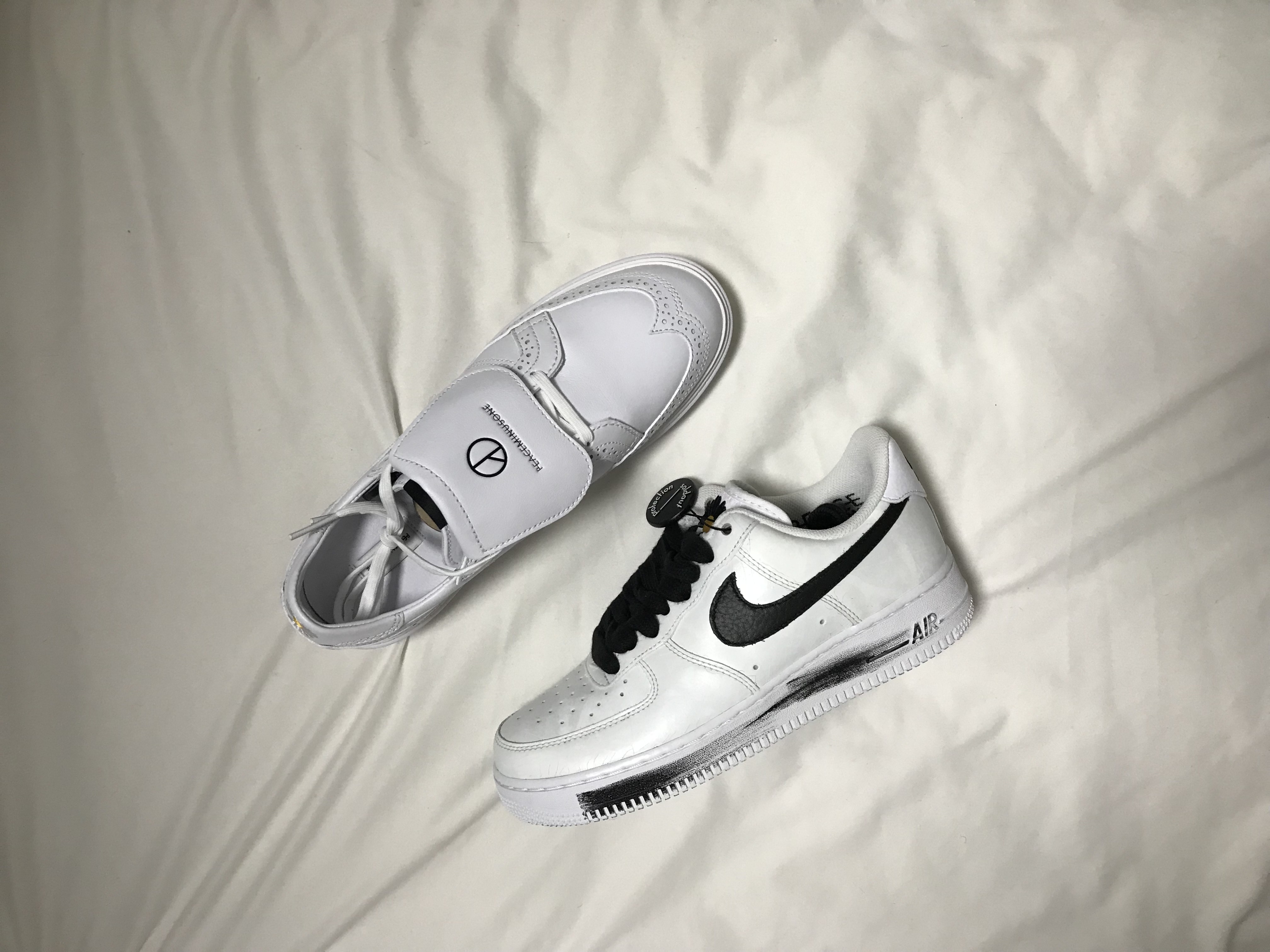 Nike x Peaceminusone Air Force 1 Low Para-Noise 2.0, Nike x Peaceminusone Kwondo1 White 착용 스타일 - 1